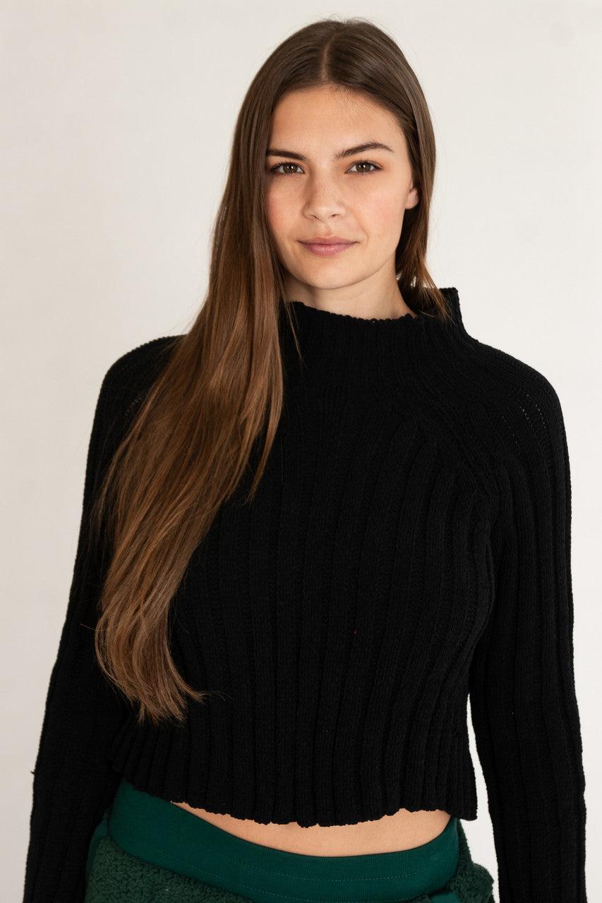 Black Funnel Neck Sweater Product Image