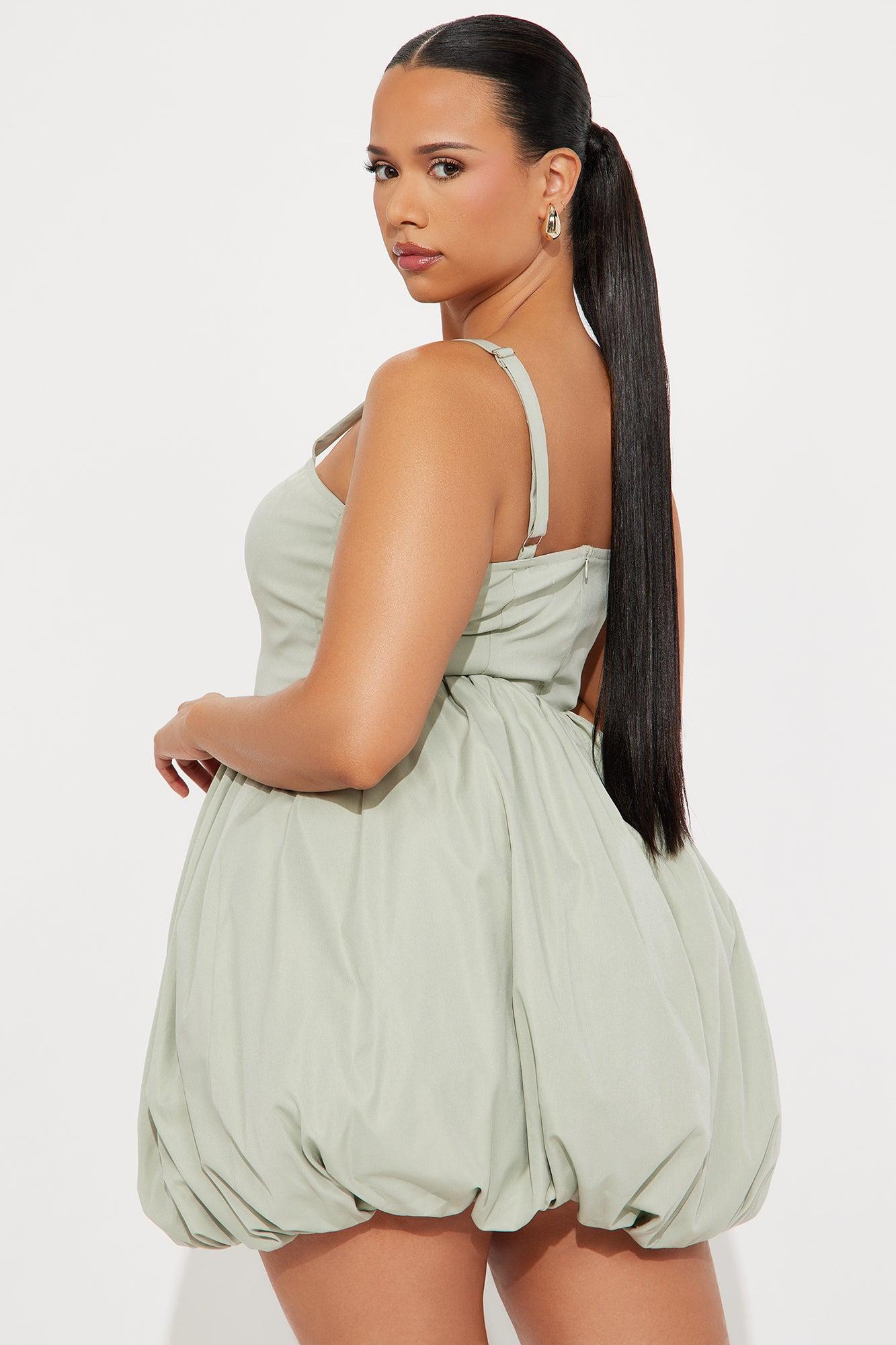 Cristabel Bubble Mini Dress - Sage Product Image