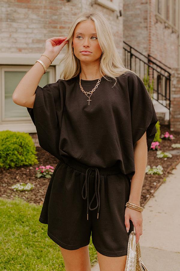 Everyday Chic Bubble Top in Black Product Image
