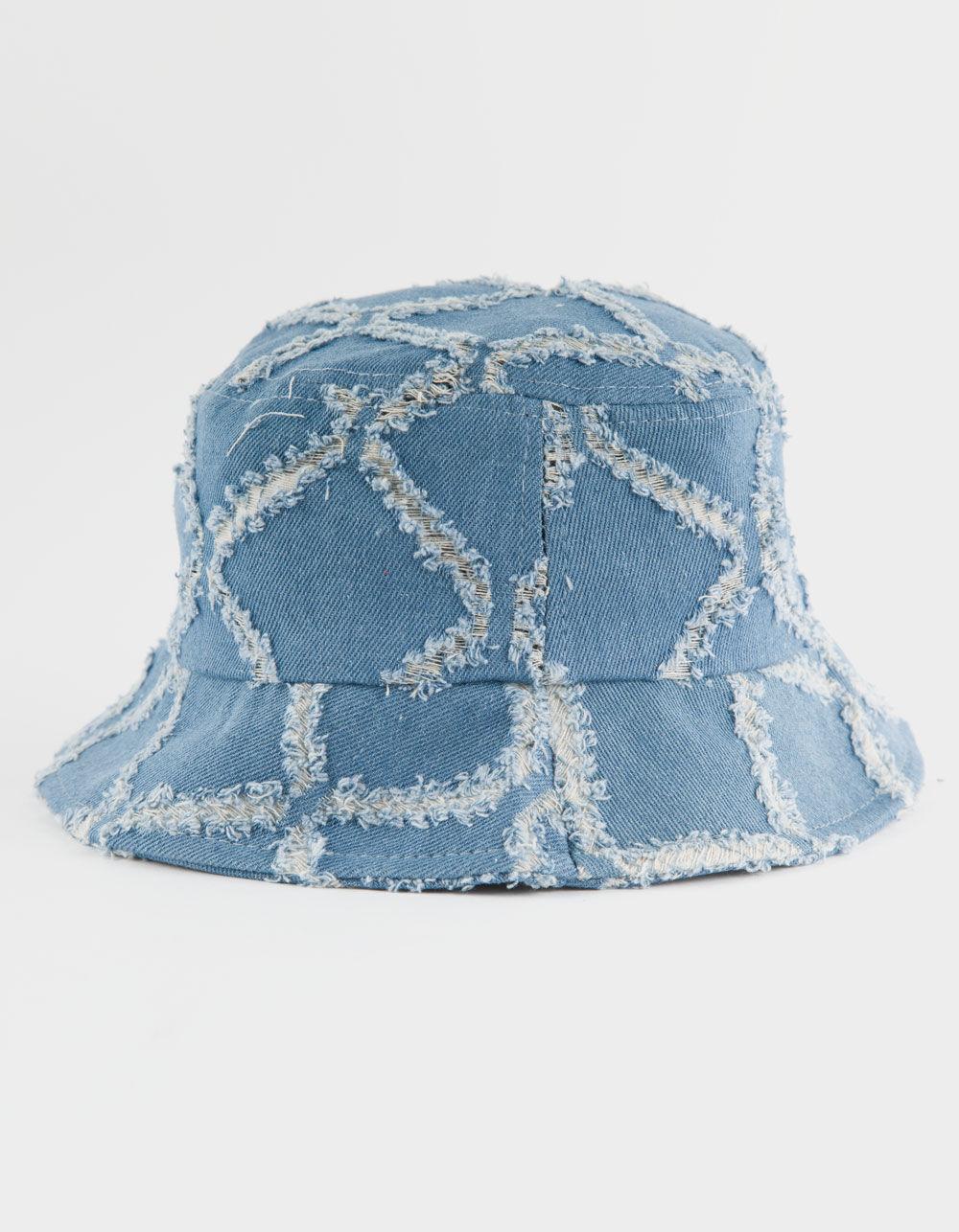 Denim Fringe Womens Bucket Hat - DENIM Product Image