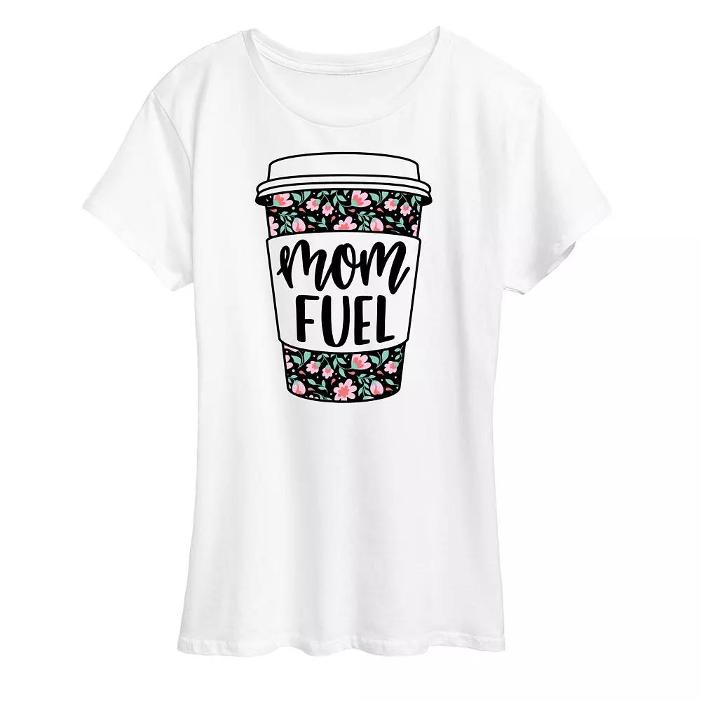 Women's Mom Fuel Floral Coffee Graphic Tee,  Product Image