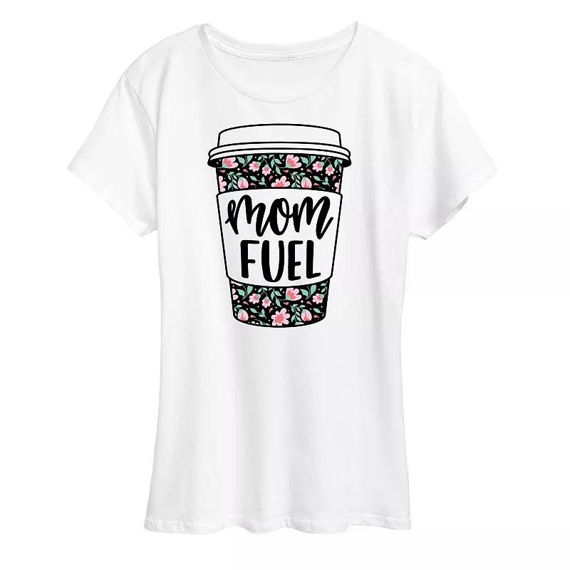 Women's Mom Fuel Floral Coffee Graphic Tee,  Product Image