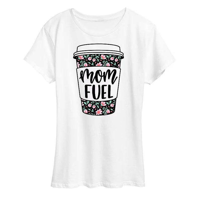 Women's Mom Fuel Floral Coffee Graphic Tee,  Product Image