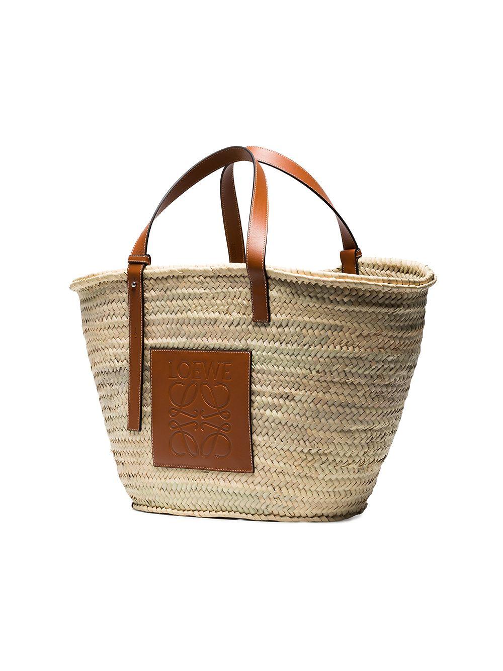 large logo raffia basket bag Product Image
