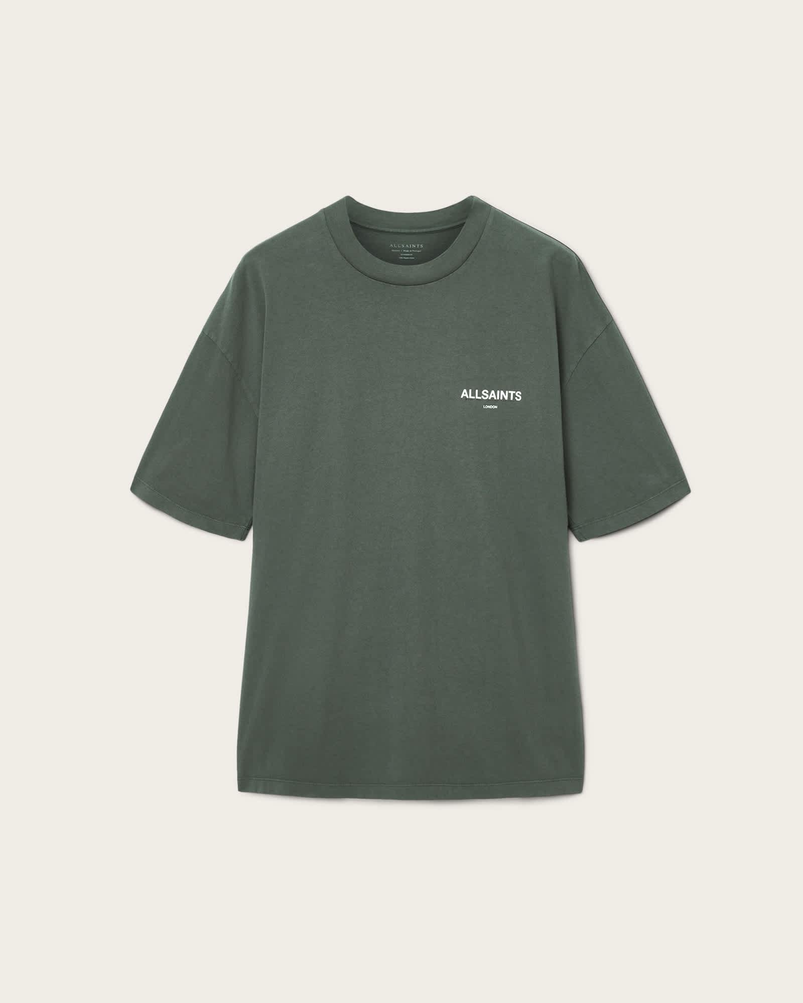 Halcyon Short Sleeve Crew T-Shirt GARNET GREEN | ALLSAINTS US Product Image