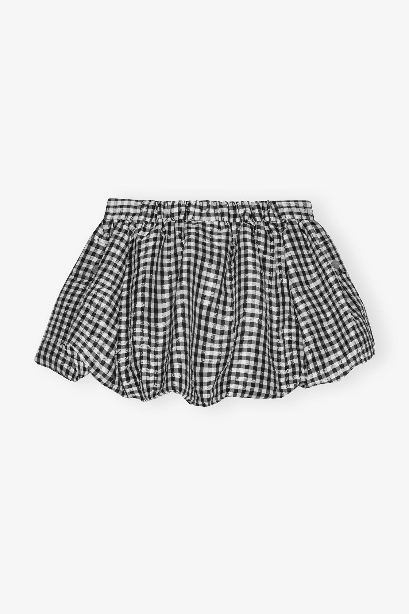 Crinkled Check Mini Bubble Skirt Product Image