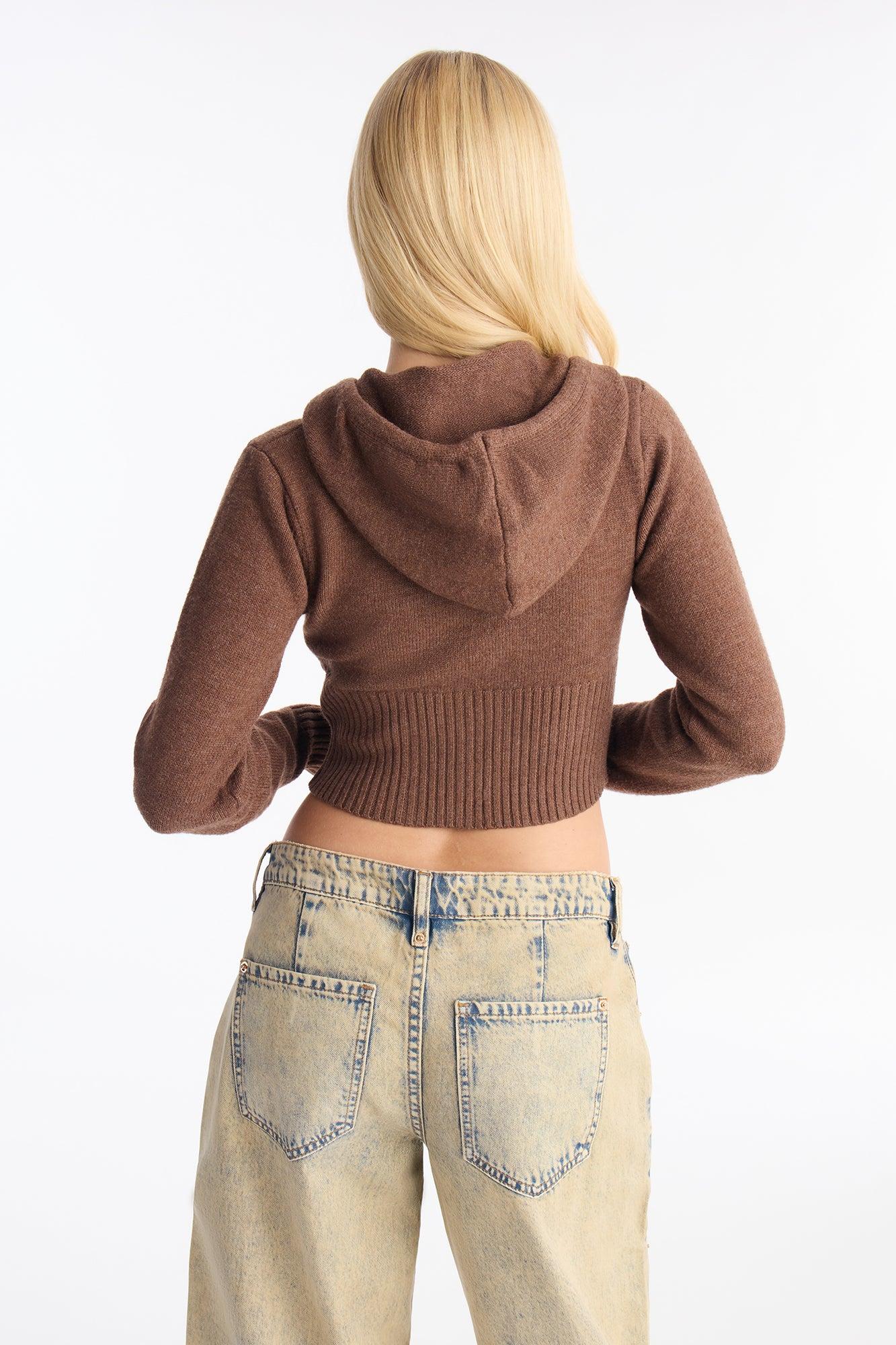 CozyCash Sweater Zip Up Hoodie - Chestnut Female Product Image