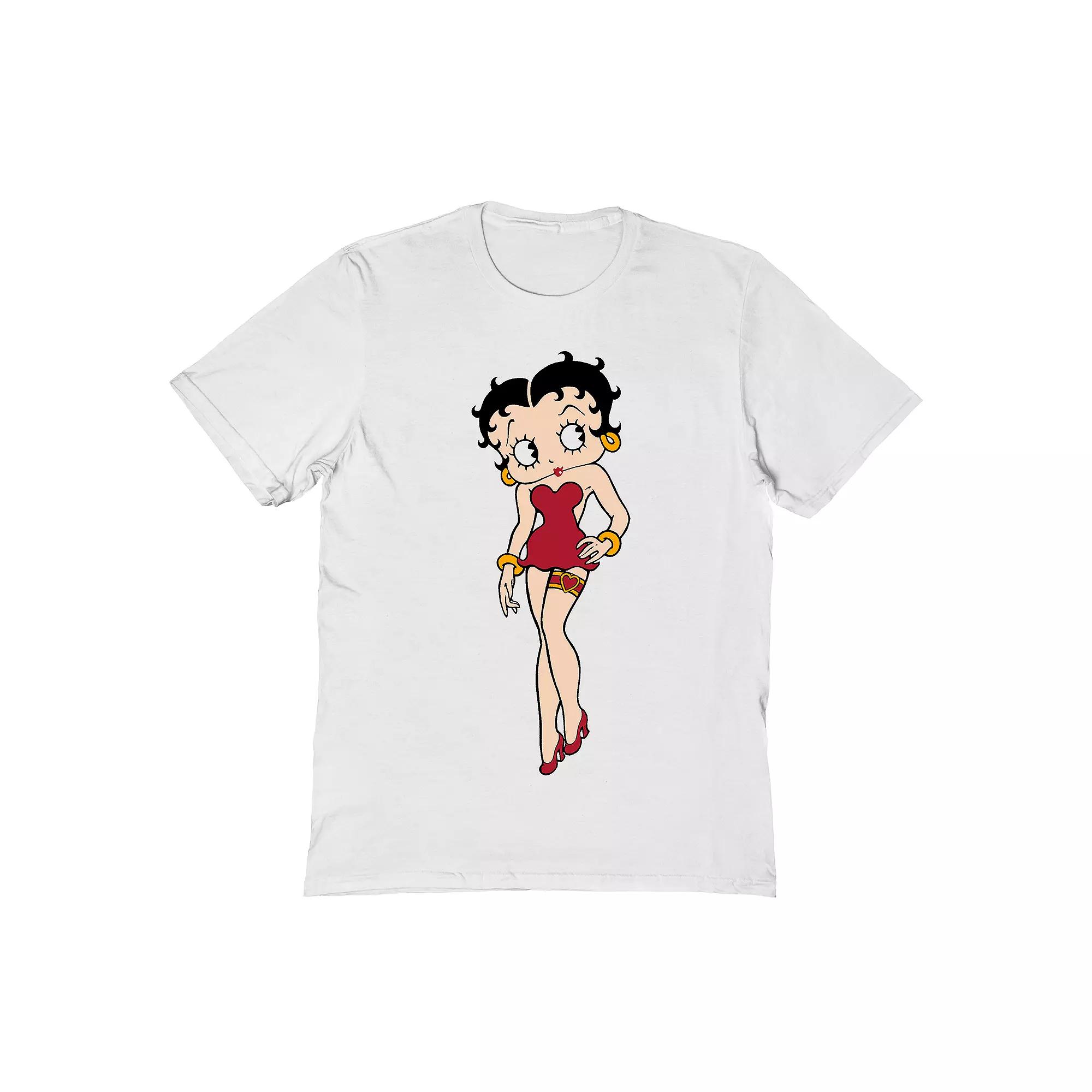 Men's Betty Boop T-Shirt, Size: Large, White Product Image