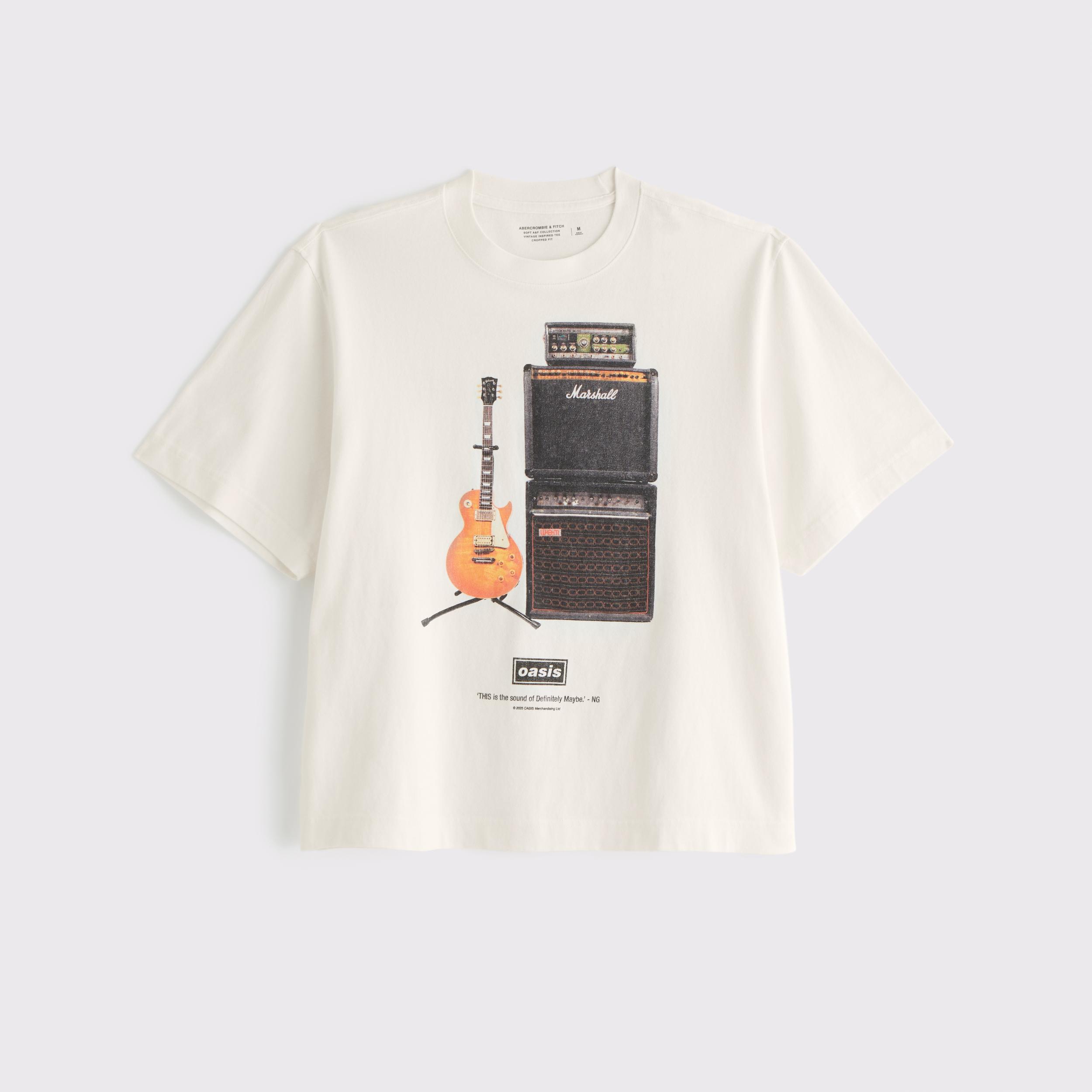 Oasis Vintage-Inspired Cropped Graphic Tee Product Image