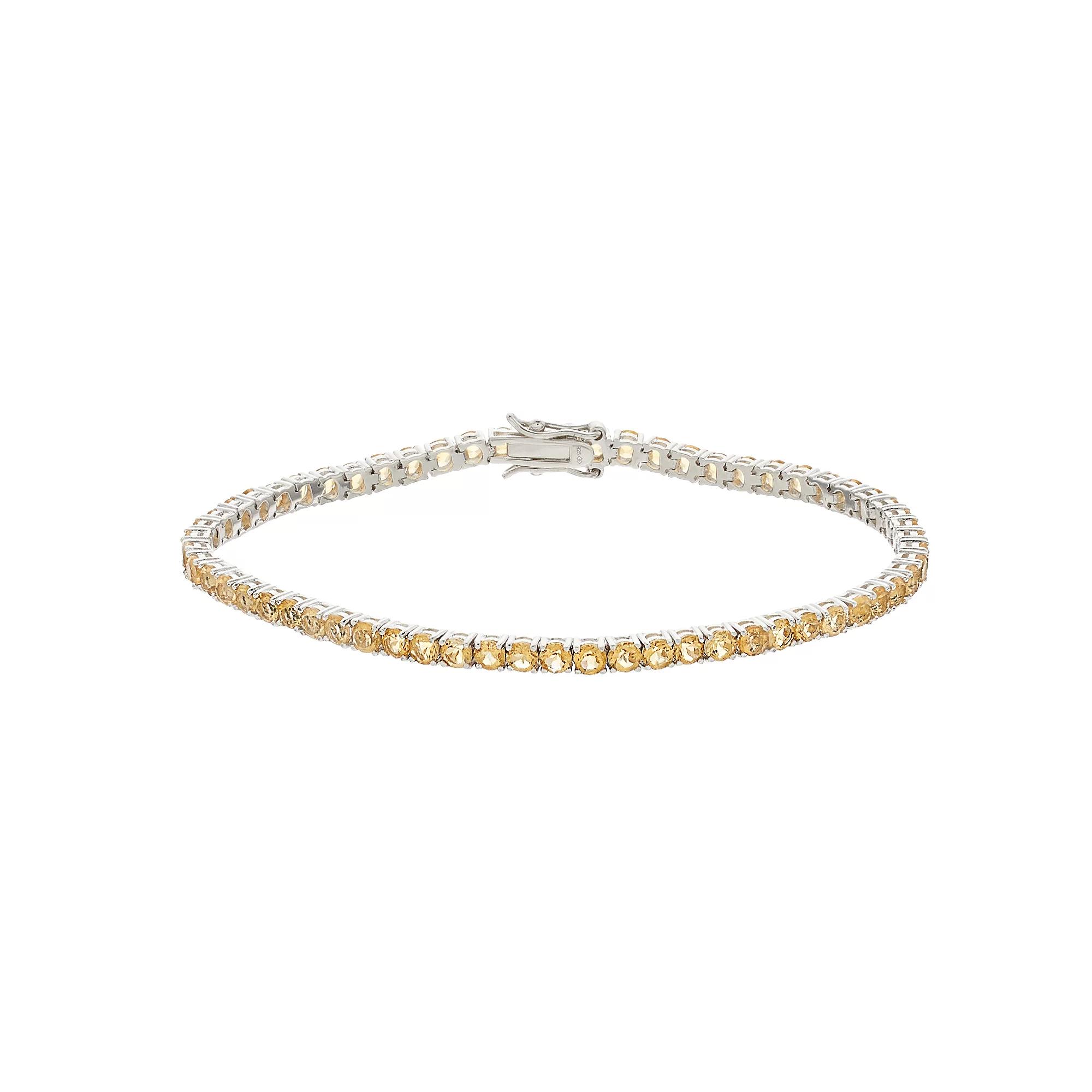 Sterling Silver Citrine Tennis Bracelet, Womens Product Image