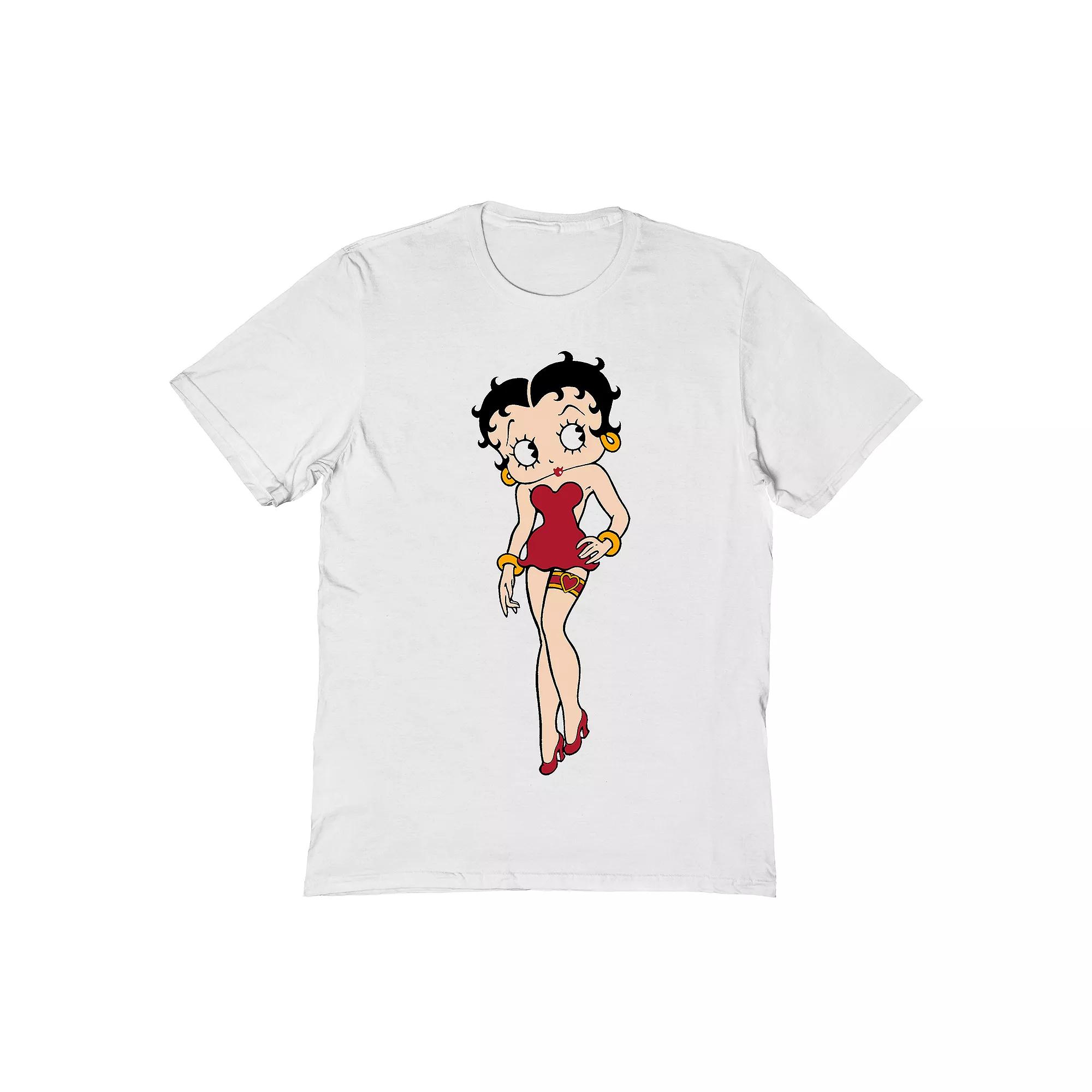 Men's Betty Boop T-Shirt, Size: Large, White Product Image