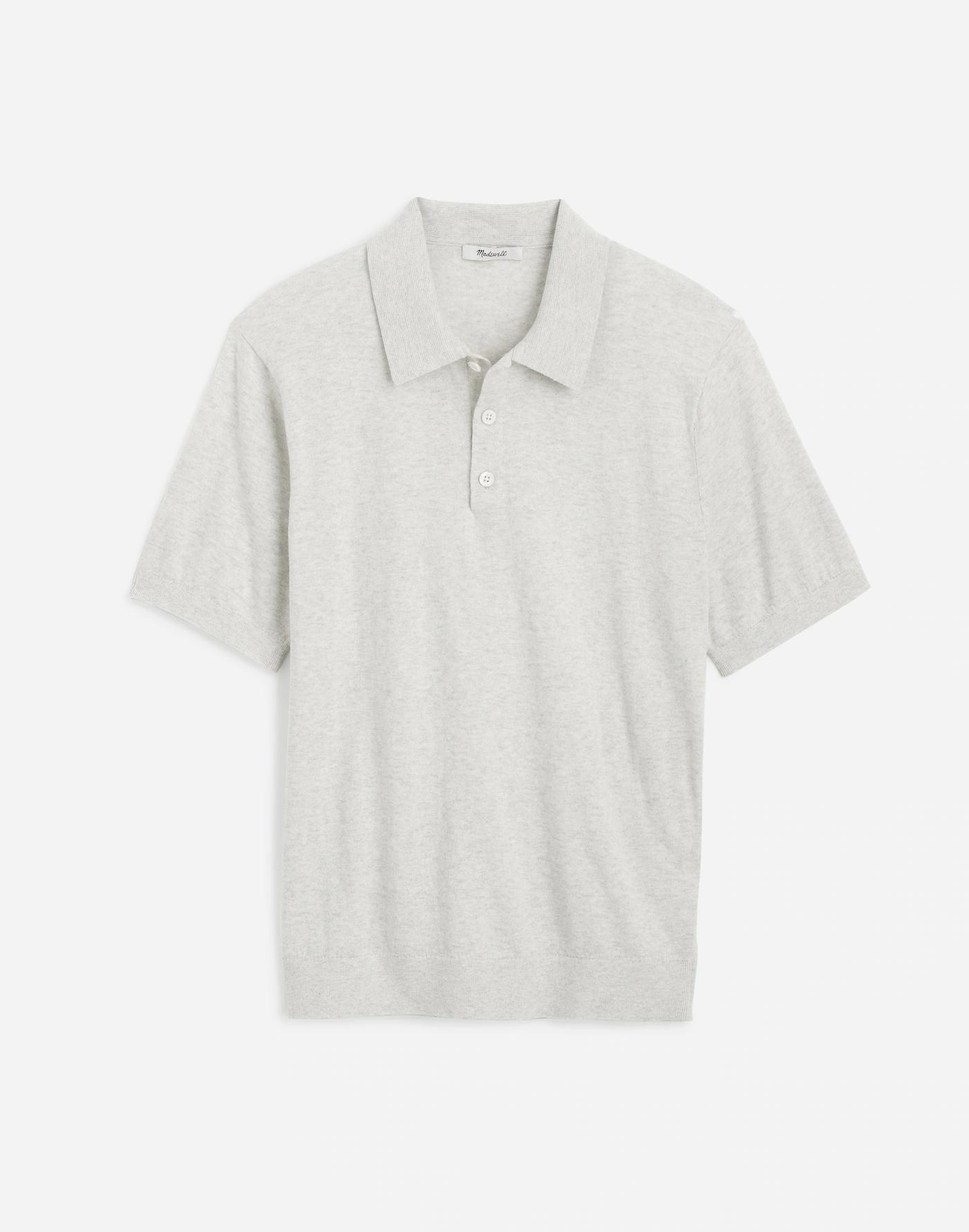 Three-Button Sweater Polo Shirt Product Image