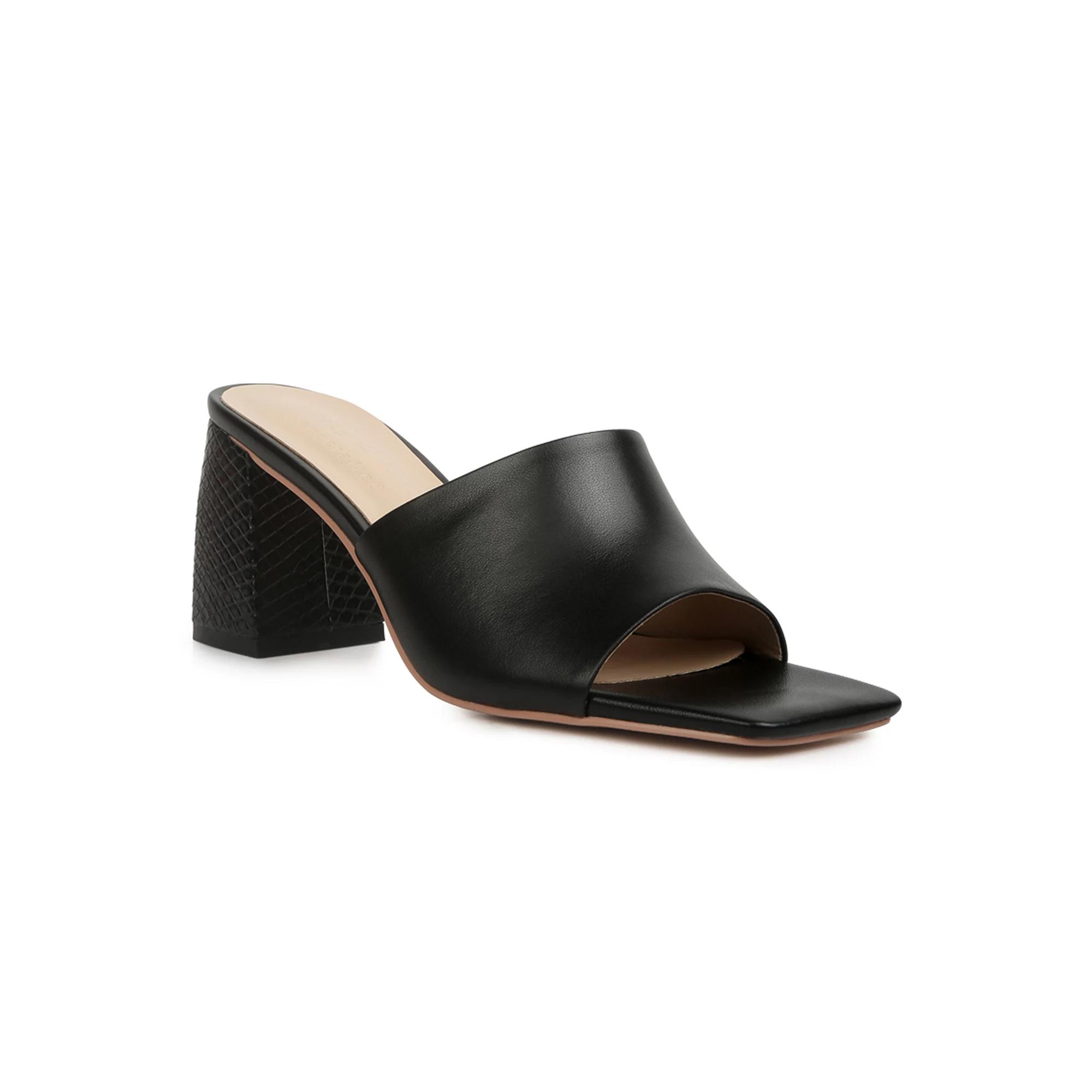 Rag & Co Women's Block Heel Leather Sandals, Size: 10, Purple Product Image