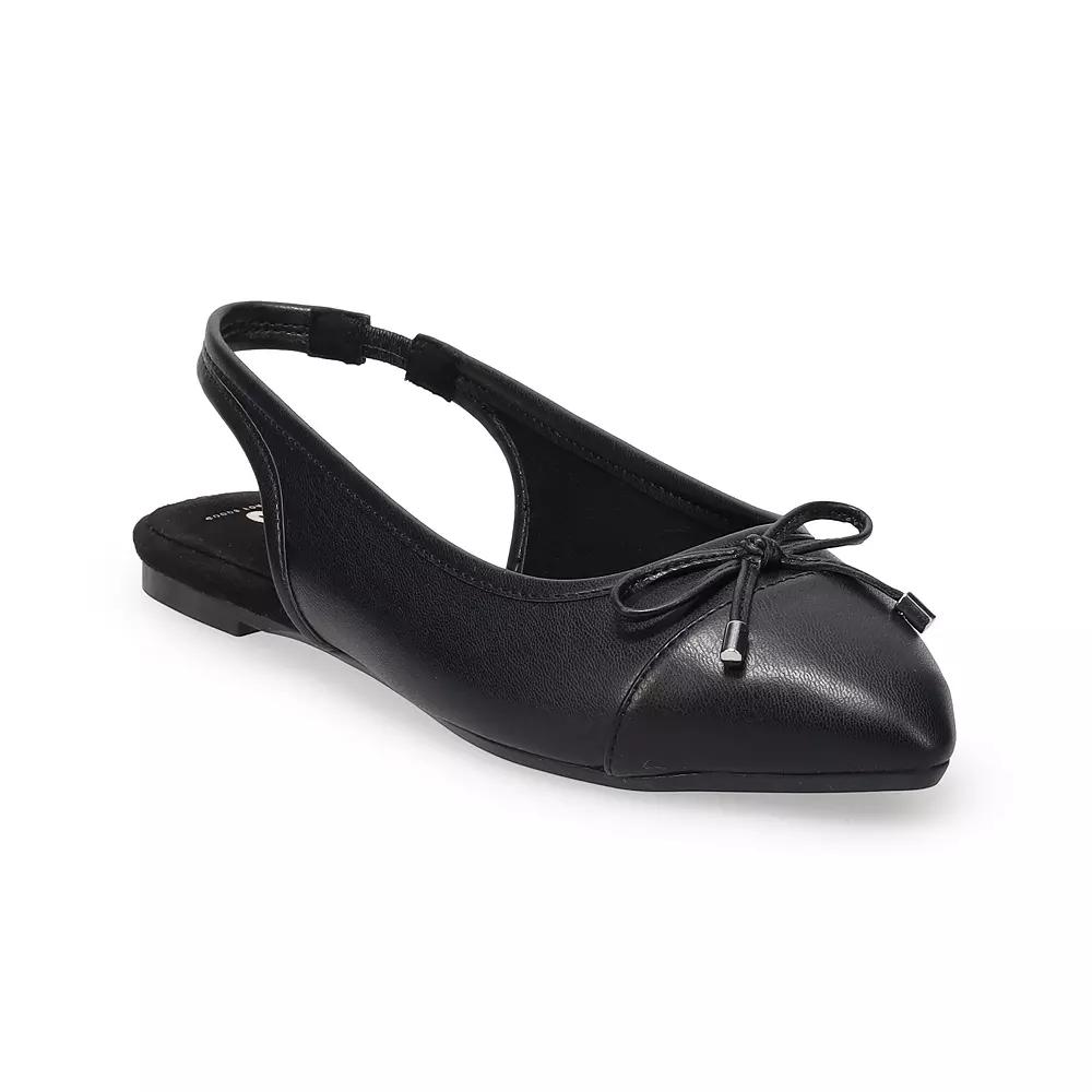 SO® Justine Women's Sling Back Ballet Flats, Size: 8, Black Product Image