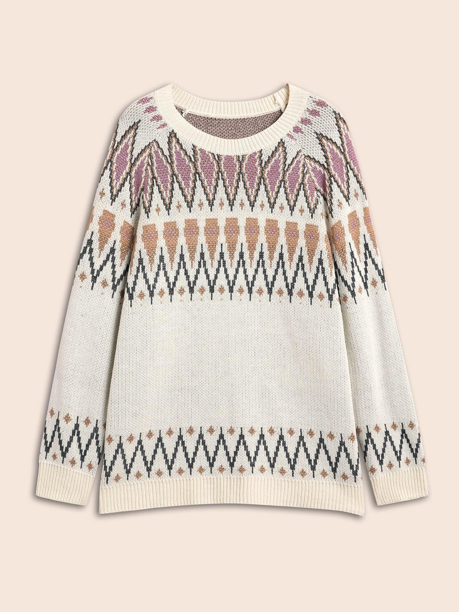 Fair Isle Jacquard Crew Neck Pullover Female Product Image