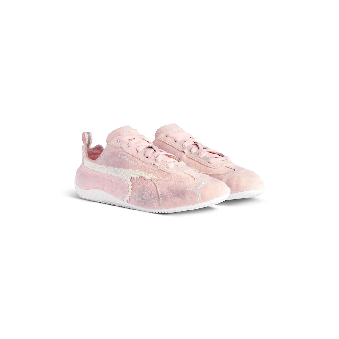 Speedcat Suede Balenciaga in Pink/white Product Image