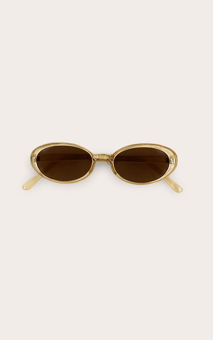 Butter Yellow Crystal Round Sunglasses Product Image