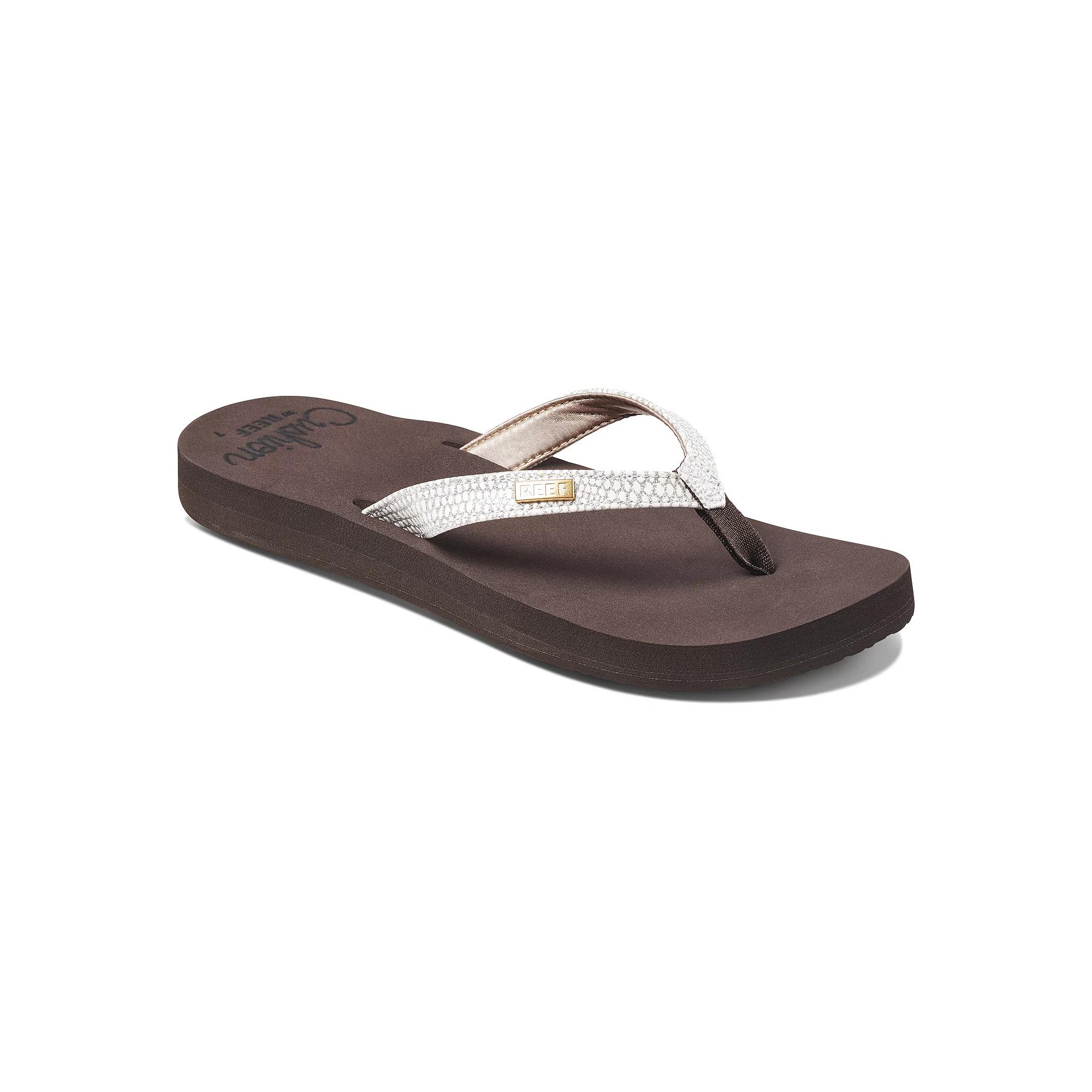 REEF Star Cushion Sassy Women's Flip Flop Sandals, Size: 9, Brown White Product Image