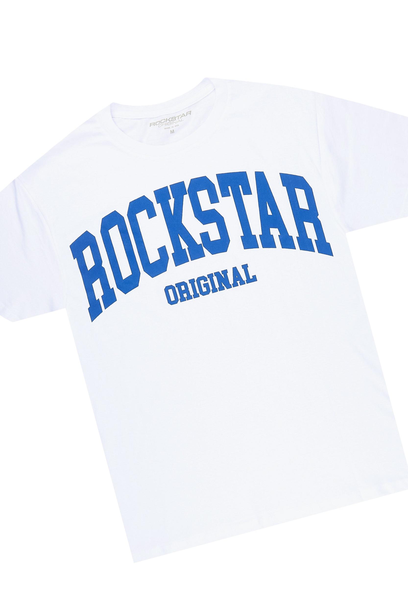 Rayray 2.0 White/Royal Blue T-Shirt/ Relaxed Track Set Male Product Image