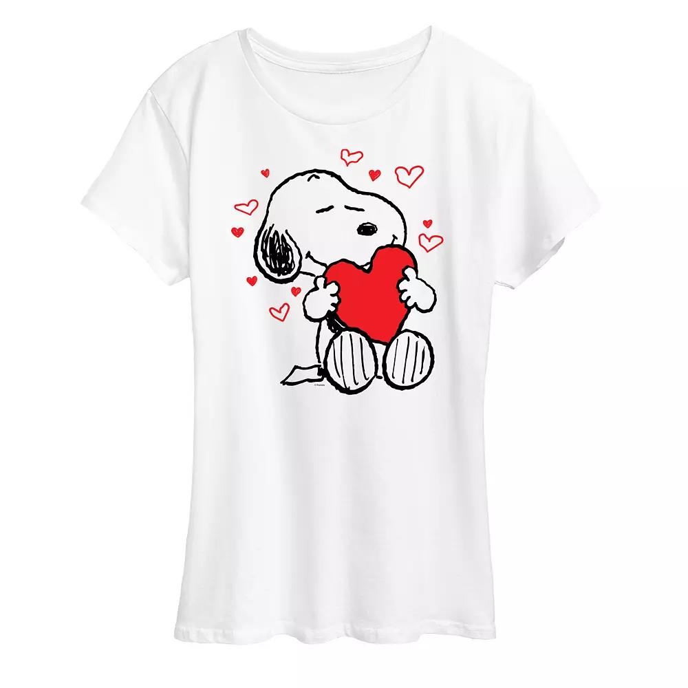 Women's Peanuts Snoopy Hearts Graphic Tee,  Product Image