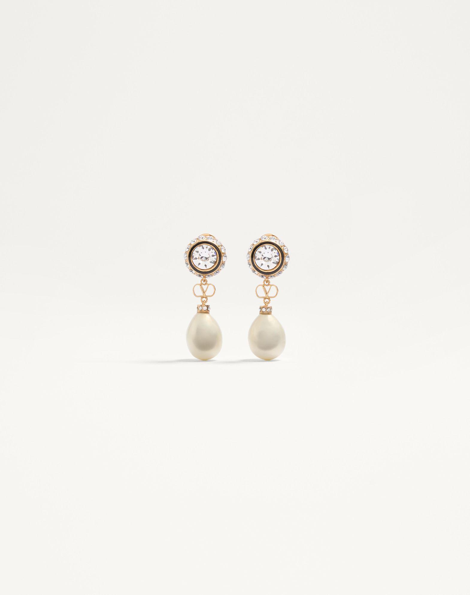 Vlogo Signature Earrings In Metal, Enamel, Pearls And Crystals Product Image