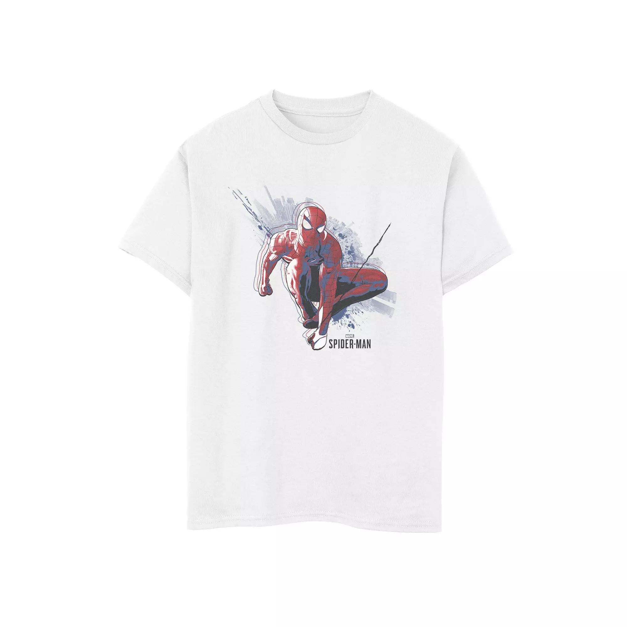 Boys 8-20 Marvel's Spider-Man Game Abstract City Swing Graphic Tee, Boy's, Size: Small, White Product Image