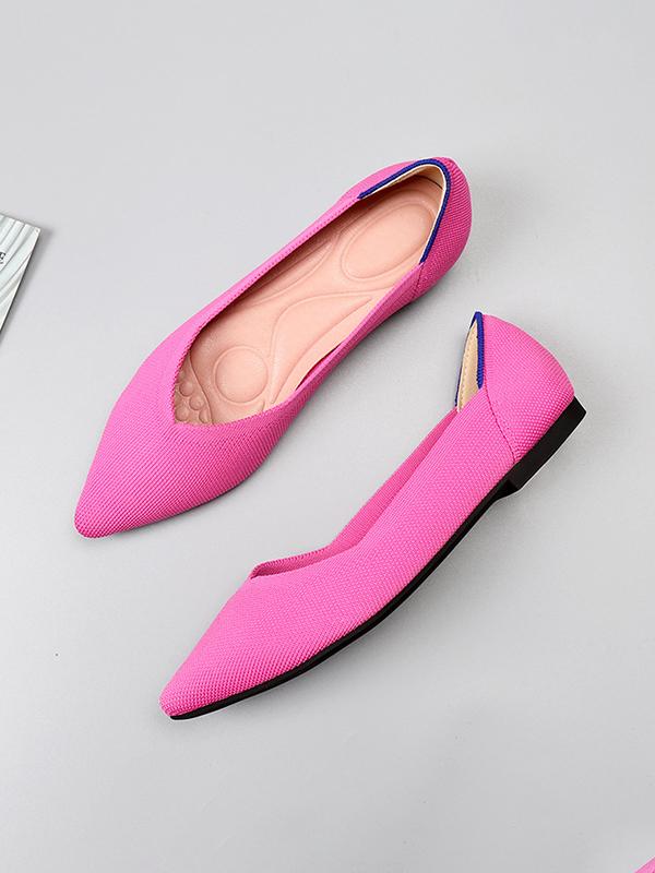 Pointed-Toe Shallow Cut Split-Joint Flat Shoes Product Image