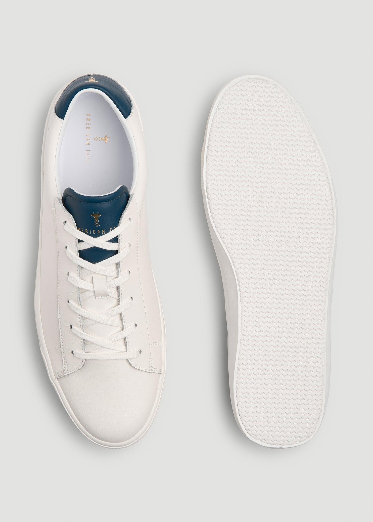 Tennis Sneaker for Tall Men in White and Navy Male Product Image