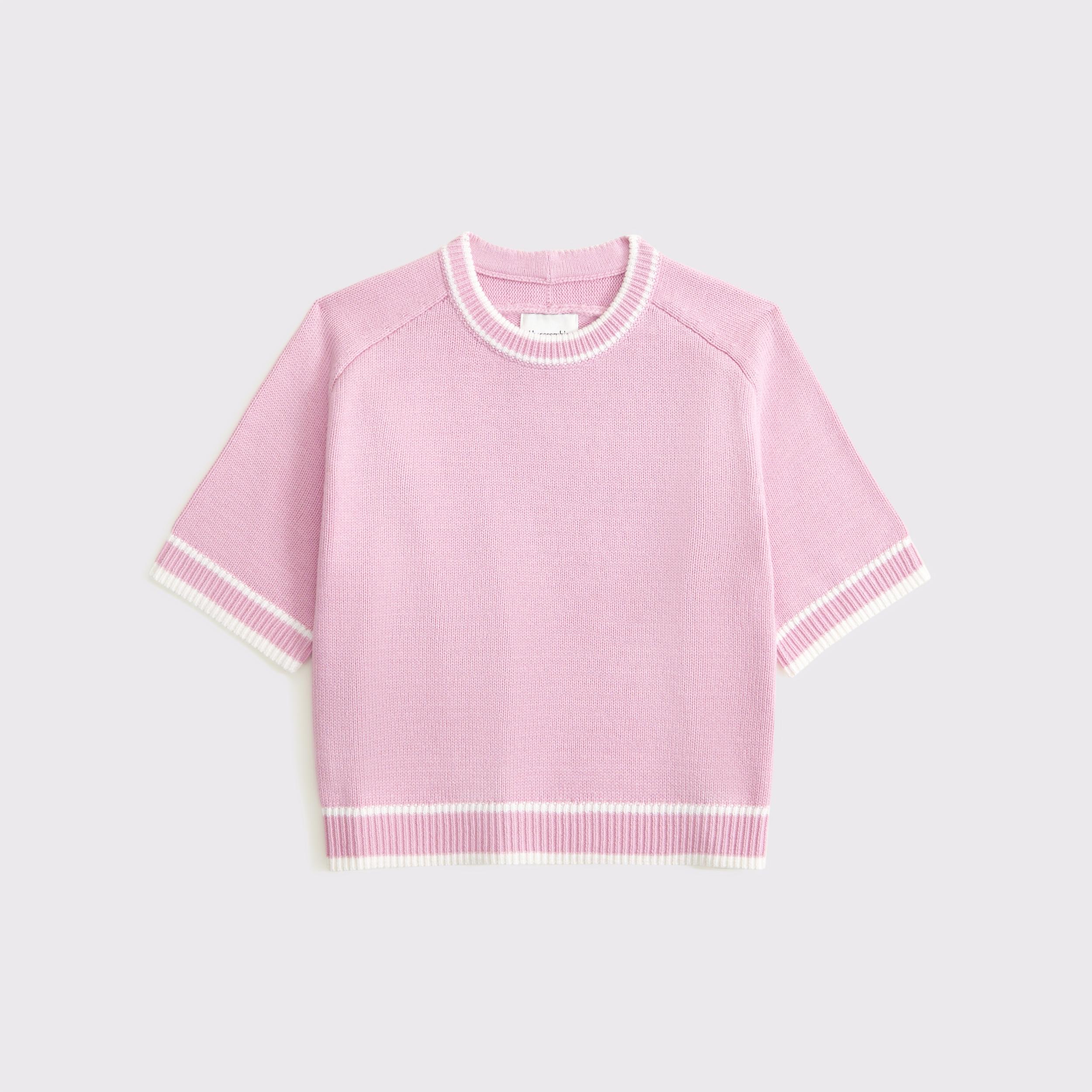 The A&F Madeline Textural Crew Sweater Tee Product Image