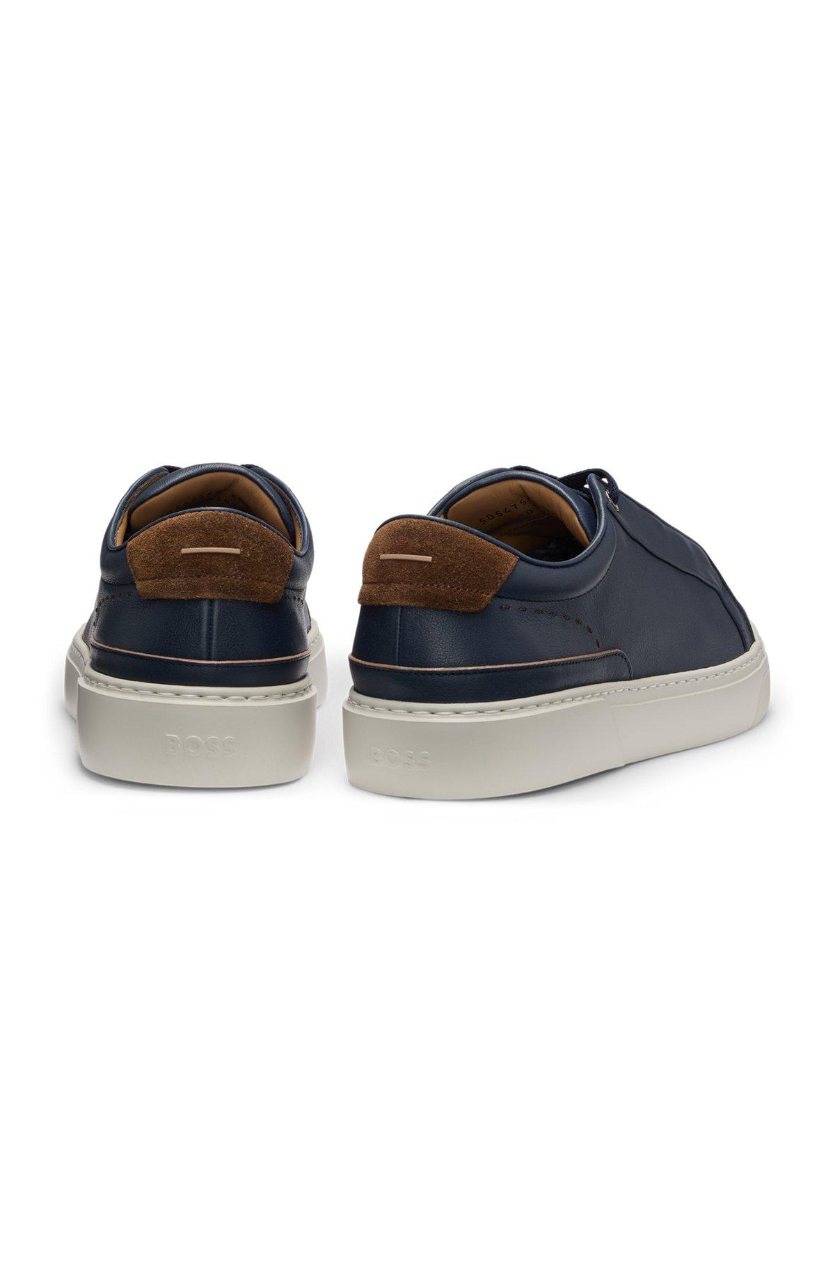 Gary leather trainers with suede backtab Product Image