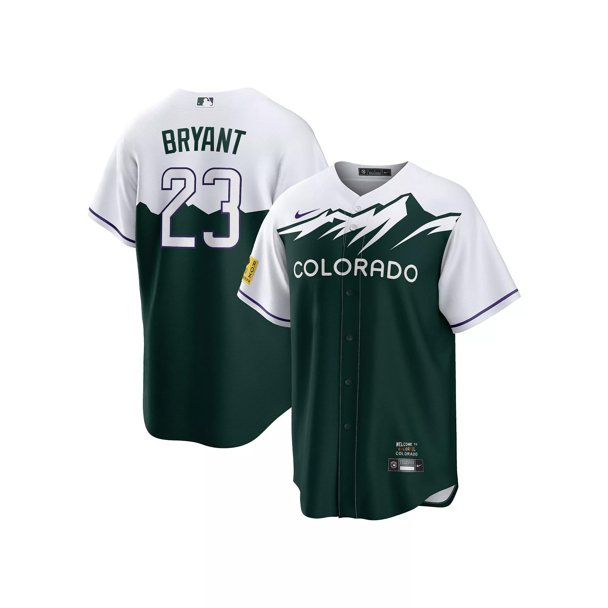 Men's Nike Kris Bryant White/Forest Green Colorado Rockies City Connect Replica Player Jersey,  Product Image
