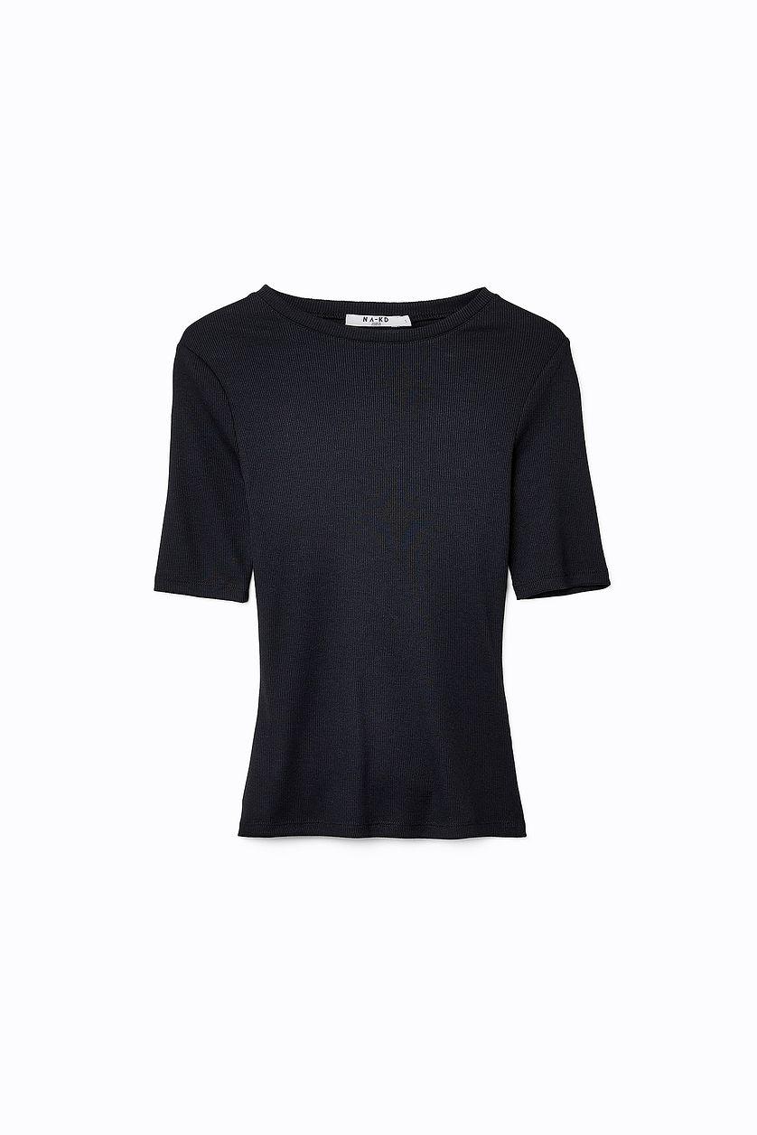 Round Neck Ribbed Top Product Image