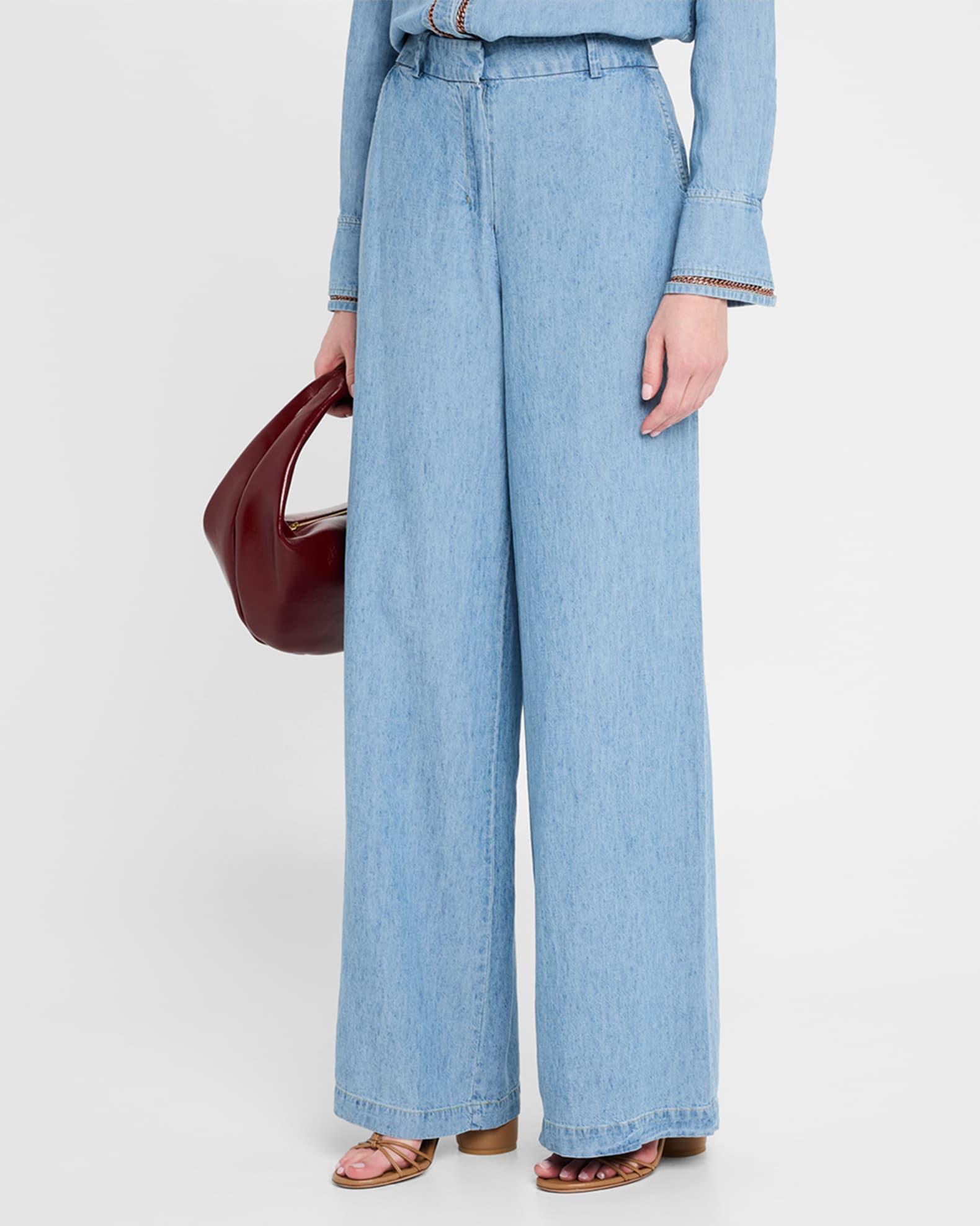 Claude Wide-Leg Denim Pants Product Image