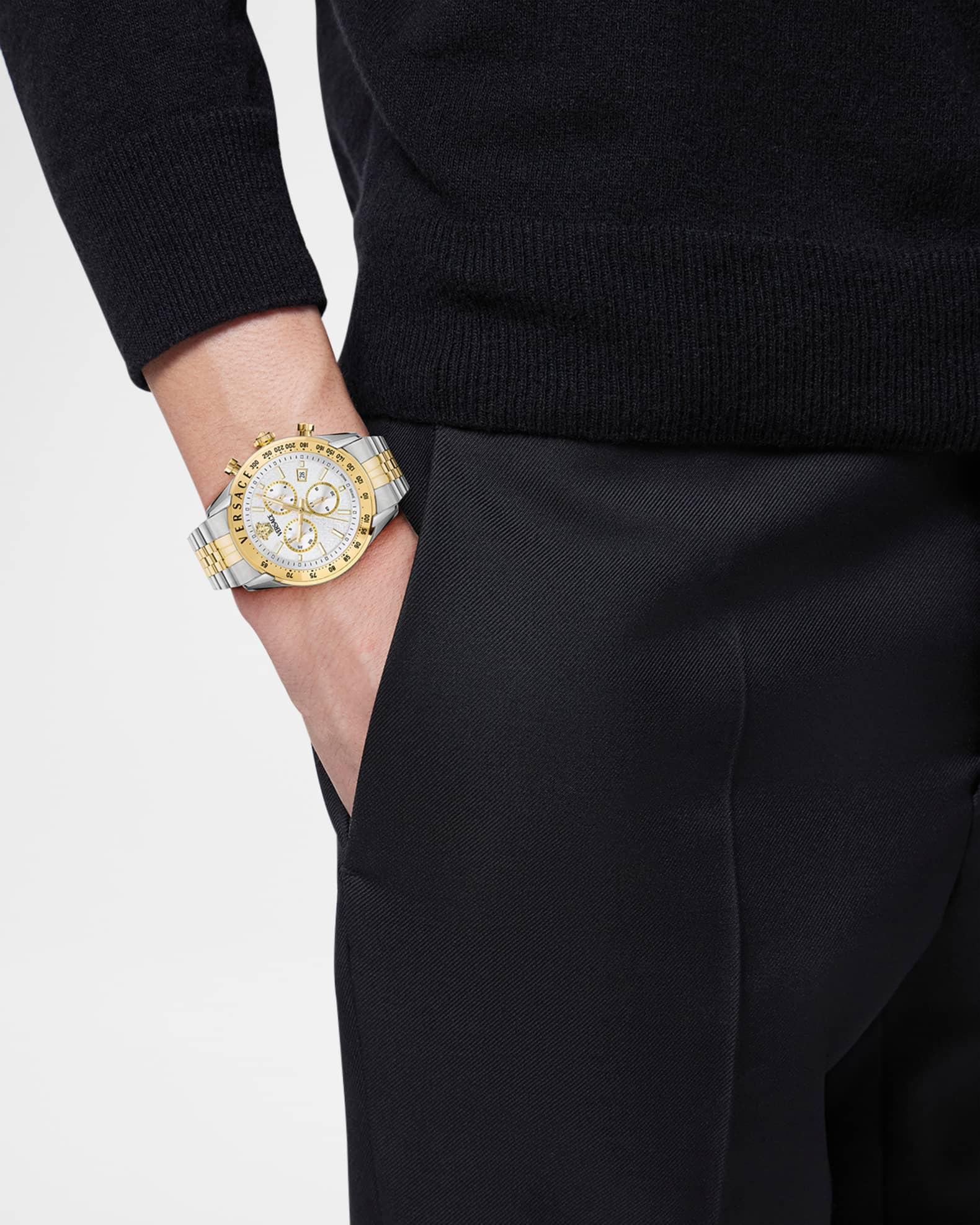 Mens Versace Chrono Master 44mm Two Tone Bracelet Watch Product Image