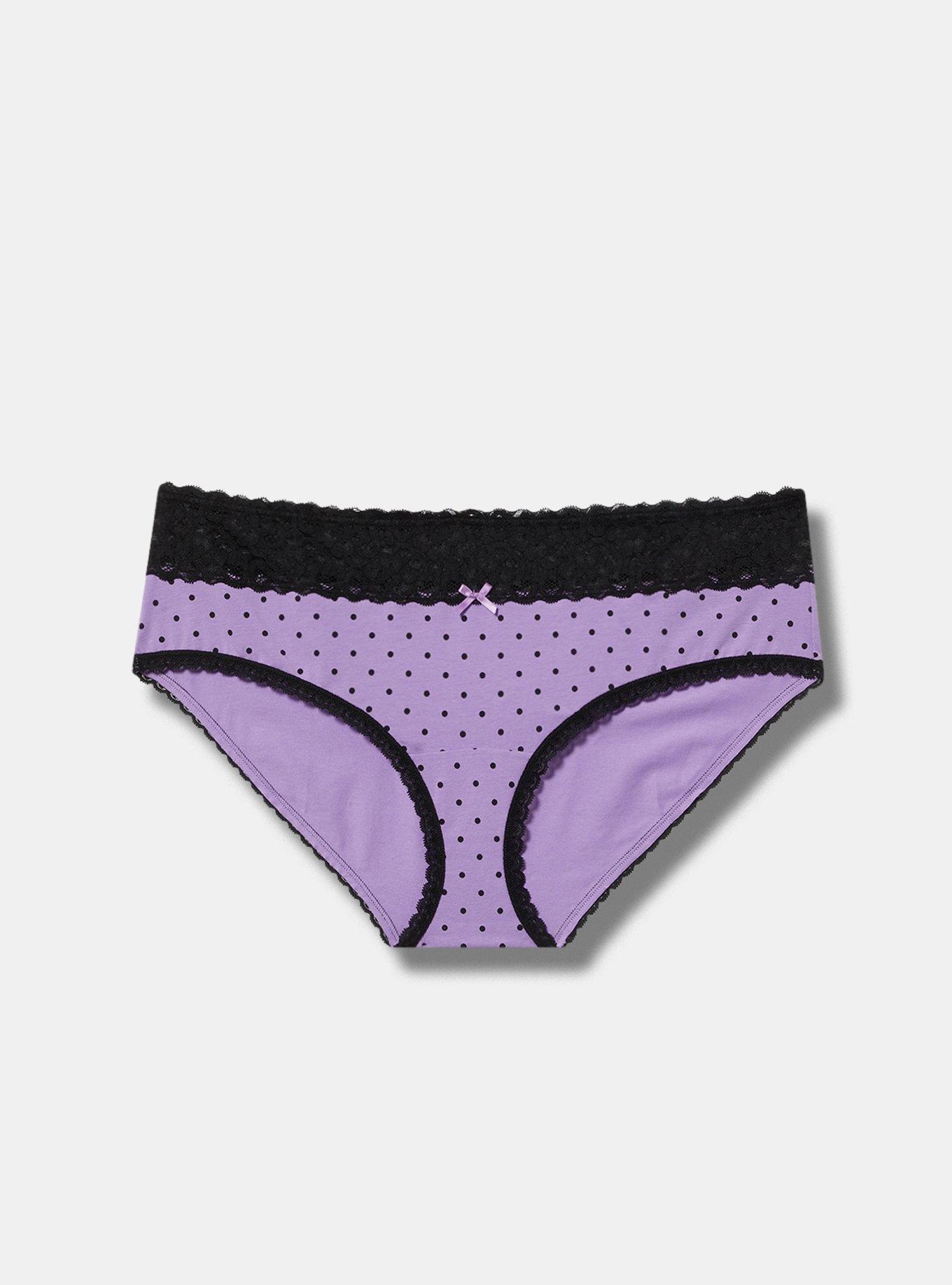 Cotton Mid-Rise Hipster Lace Trim Panty Product Image