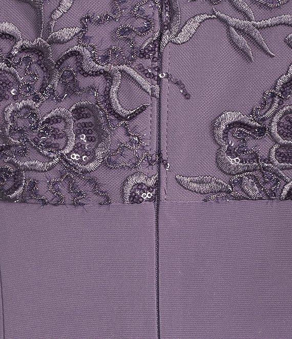 Alex Evenings Embroidered Floral Stretch Tulle Scoop Neck 3/4 Sleeve 2-Piece Jacket Dress Product Image