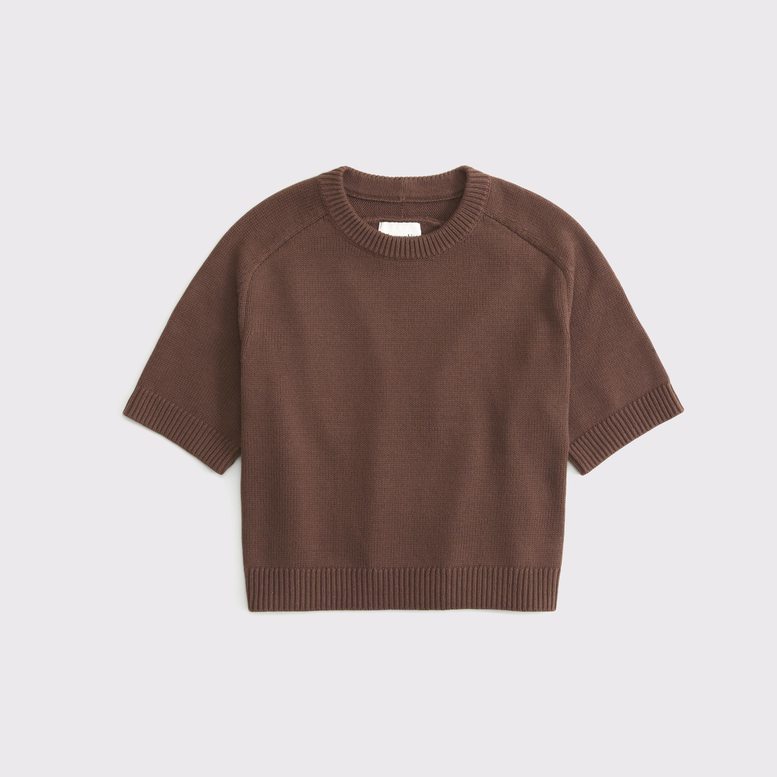 The A&F Madeline Textural Crew Sweater Tee Product Image