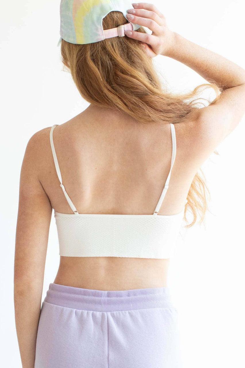 White Jacquard Seamless Bralette Product Image