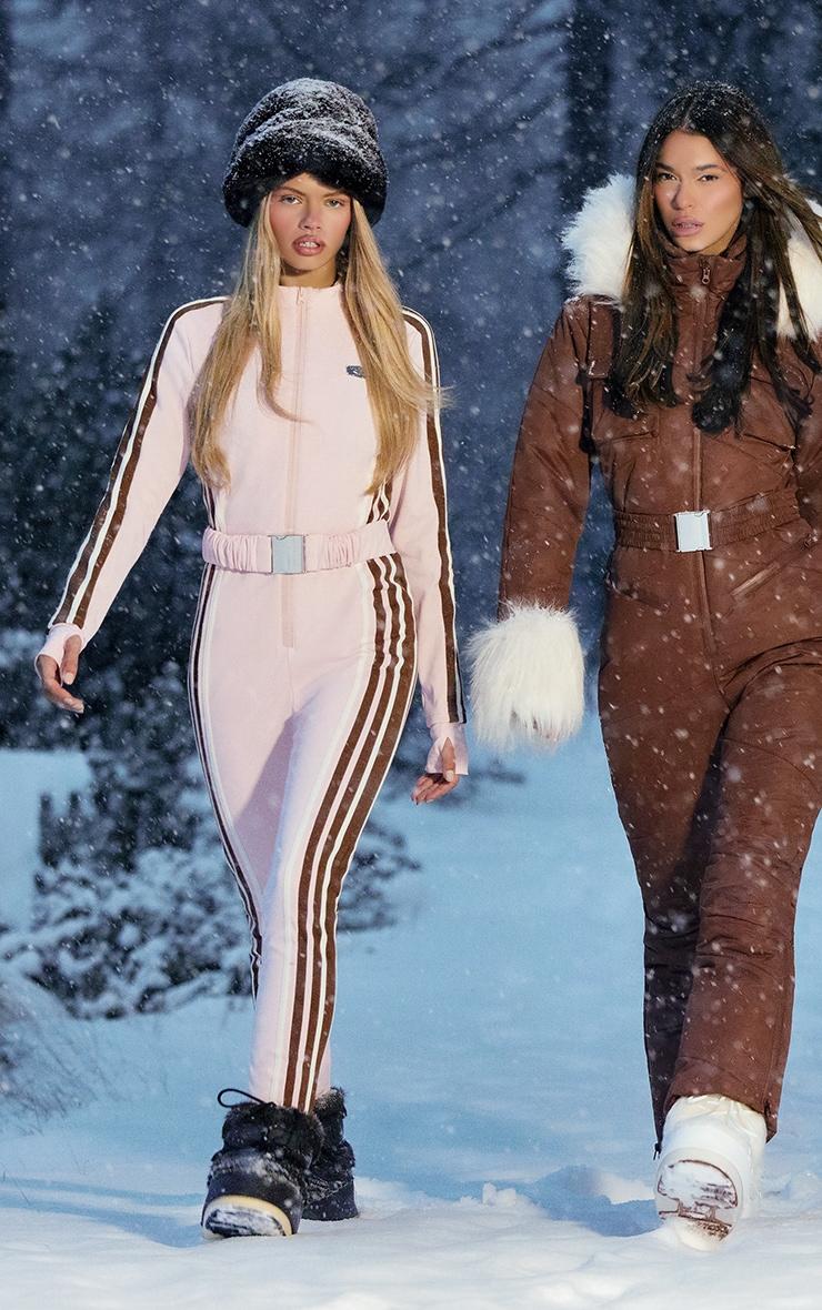 PRETTYLITTLETHING SKI Pink Scuba Suit Product Image