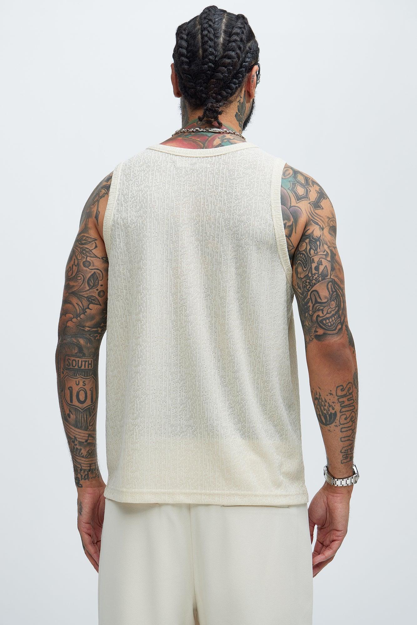 Sleek Textured Tank - Off White Product Image