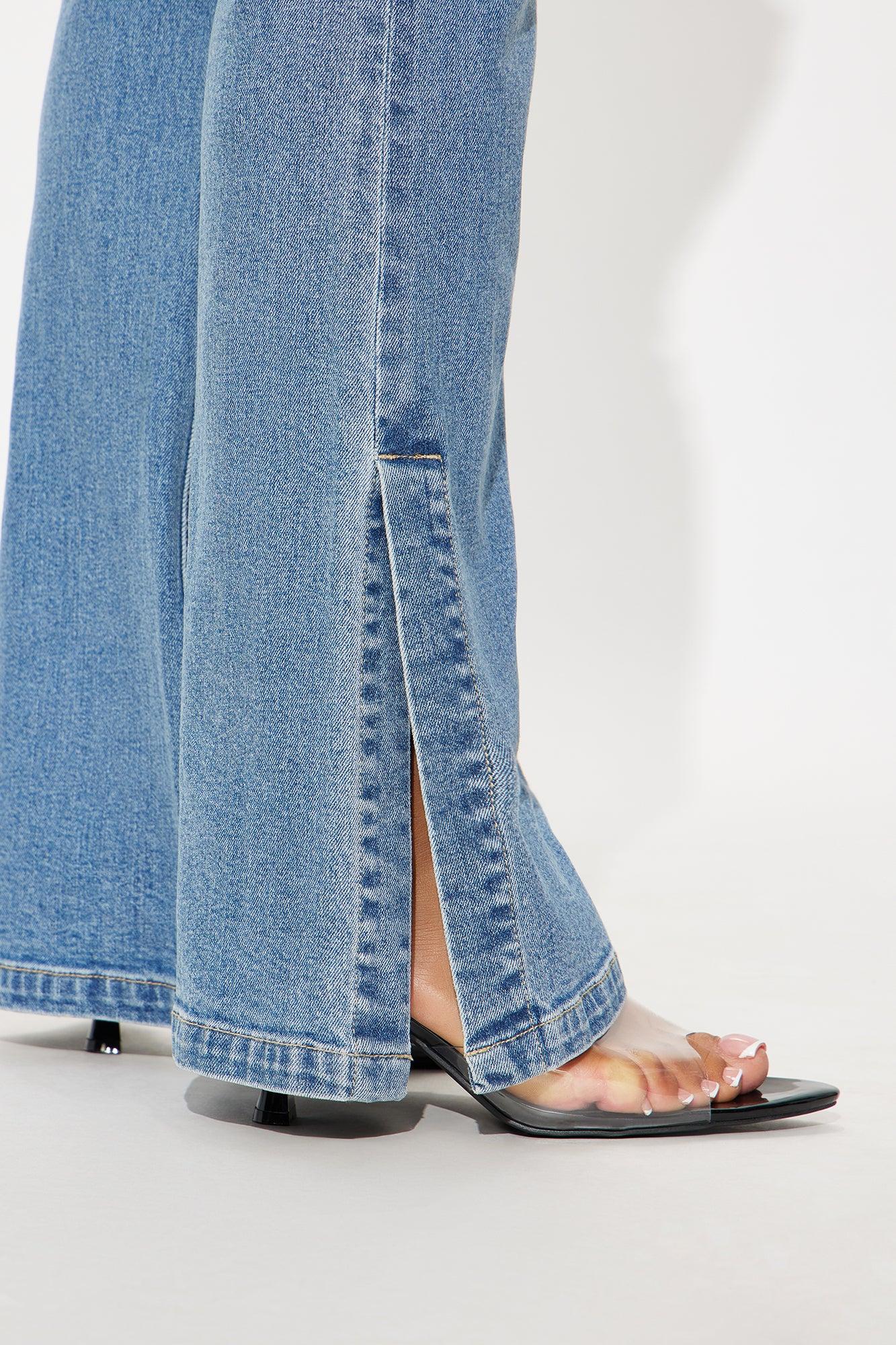 Riley Split Hem Stretch Flare Jeans - Medium Wash Female Product Image