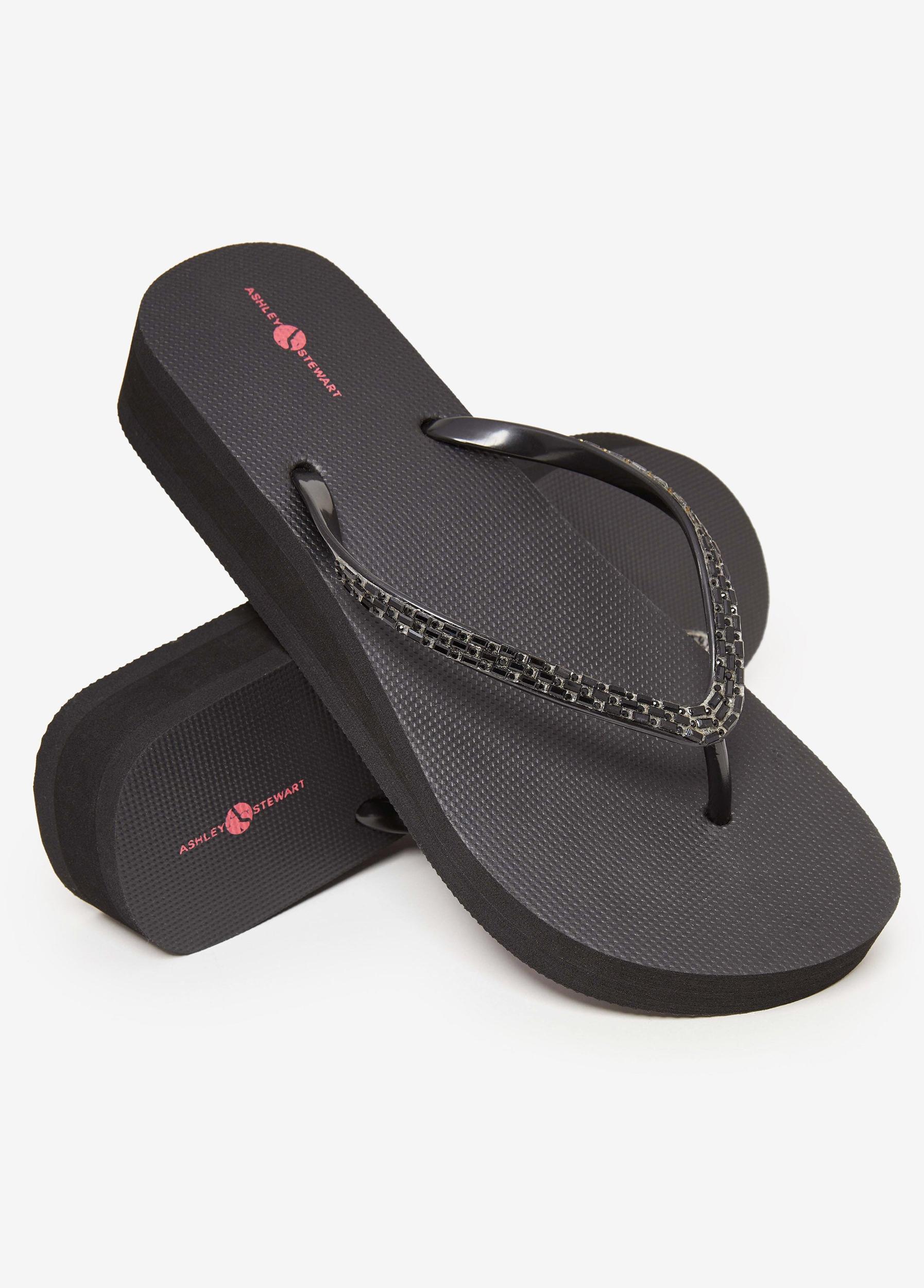 Crystal Wedge Flip Flops Product Image