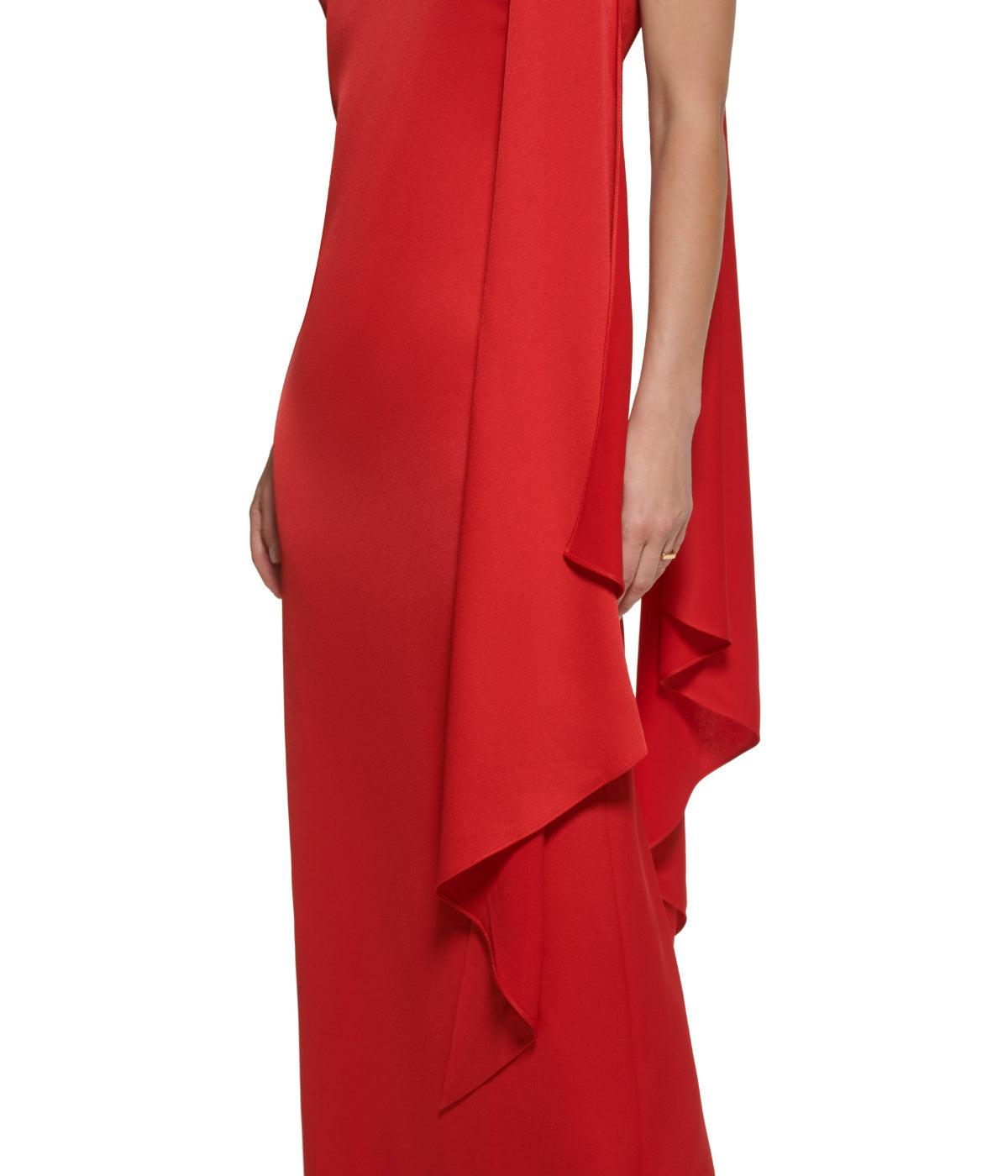 Sleeveless Tie Halter Neck Ruffle Satin Gown Product Image
