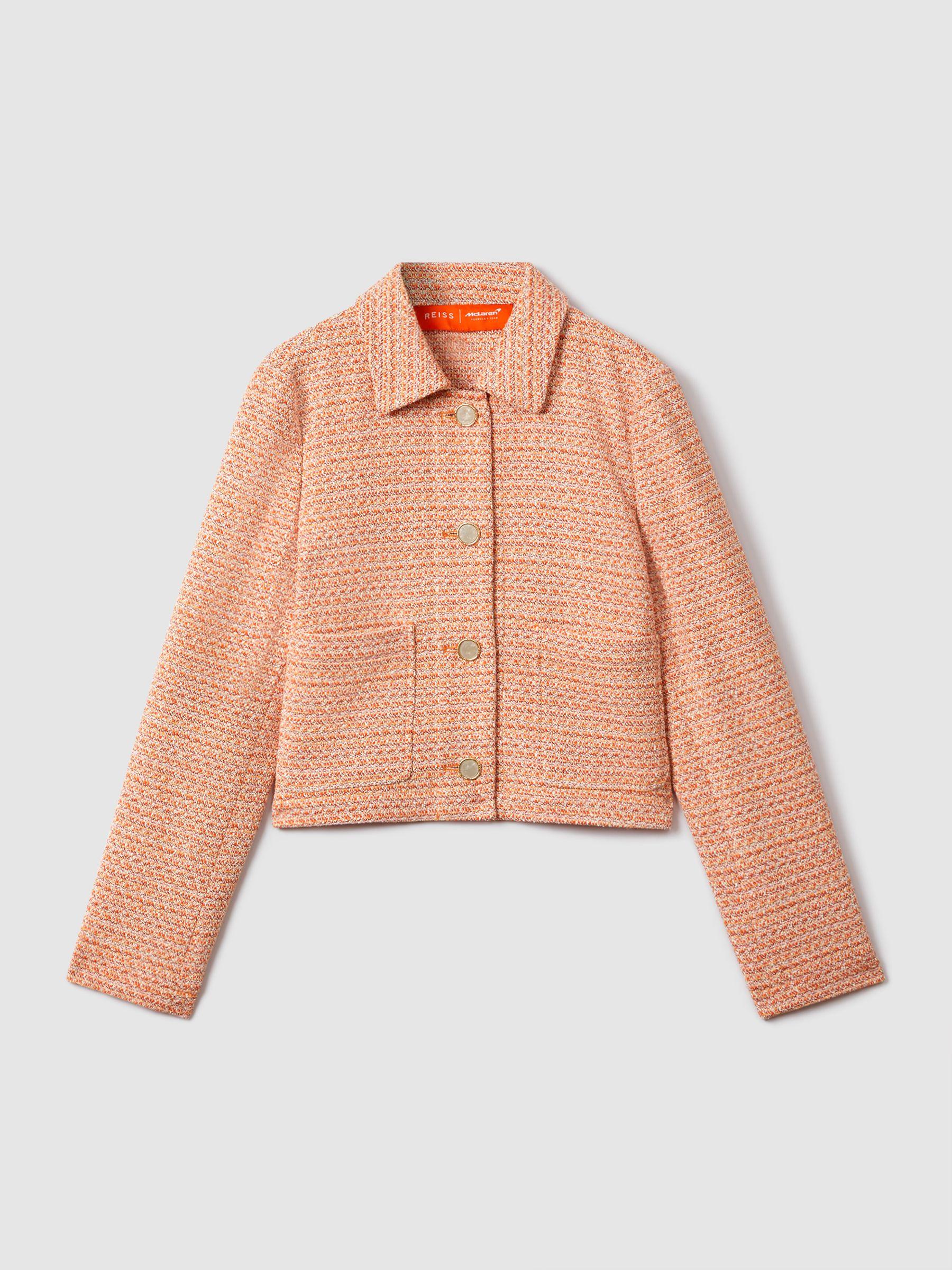 McLaren F1 Boucle Cropped Jacket in Papaya Product Image