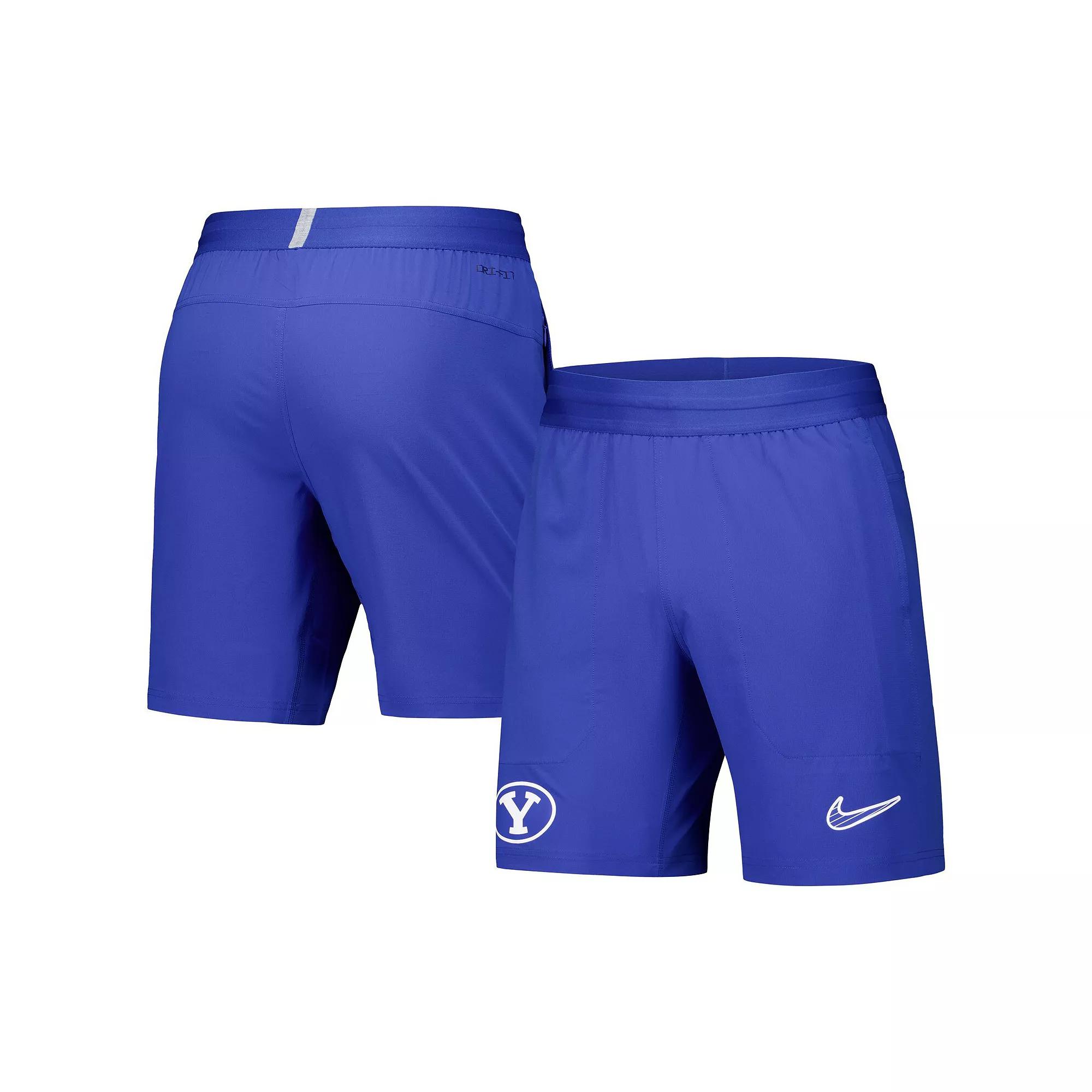 Men's Nike Royal BYU Cougars 2024/25 Sideline Performance Woven Shorts, Size: 2XL, Blue Product Image