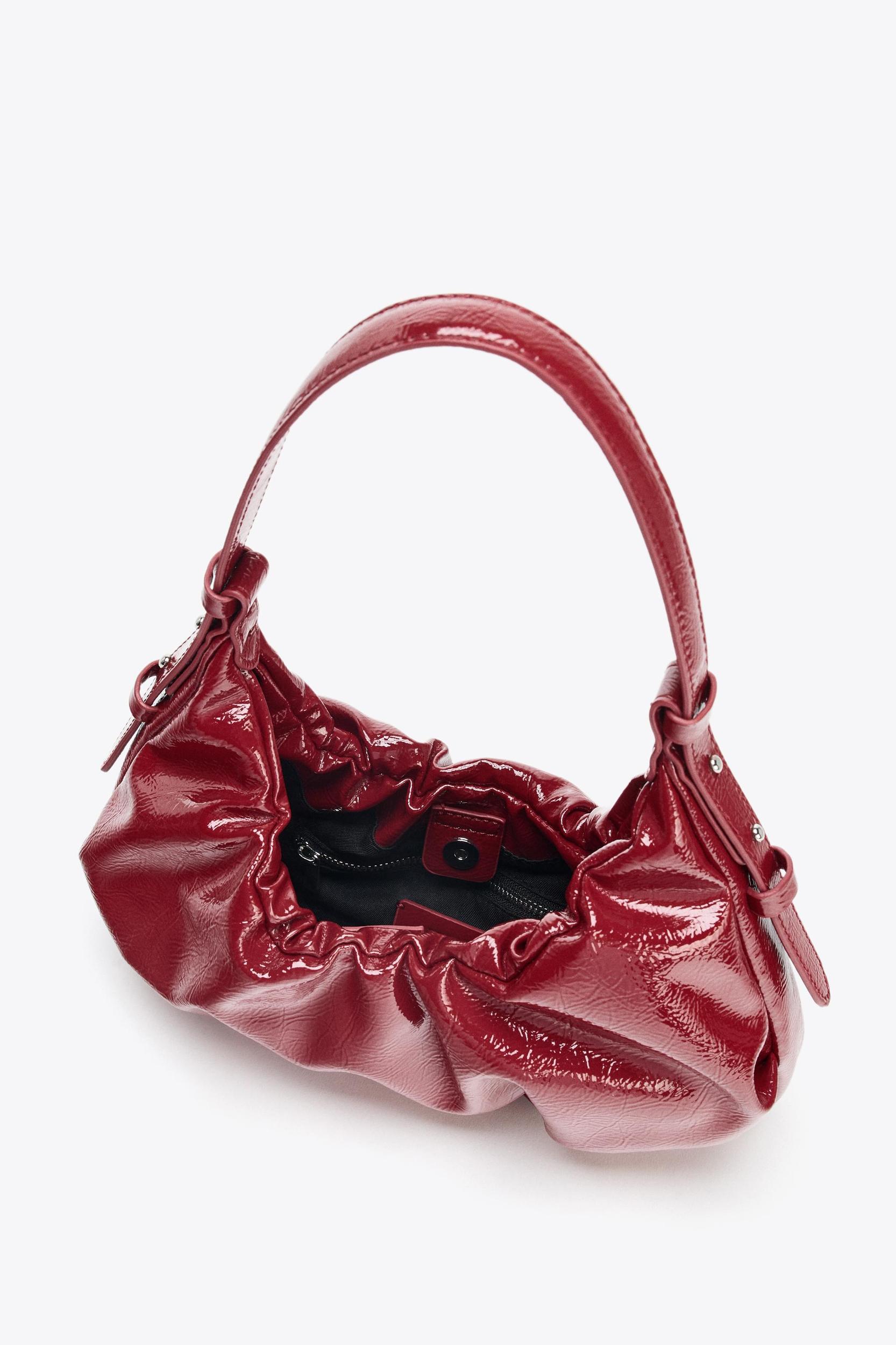 CRACKLE-EFFECT RUCHED BAG Product Image