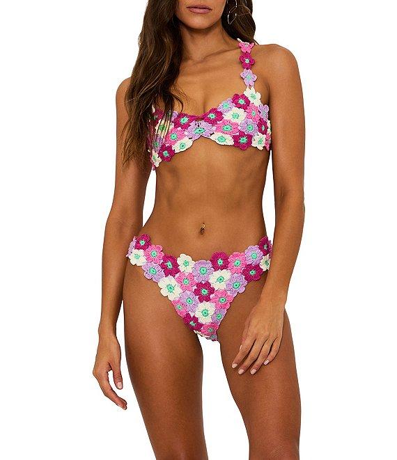 Beach Riot Kaylin Crochet Floral Applique Swim Bottom Product Image