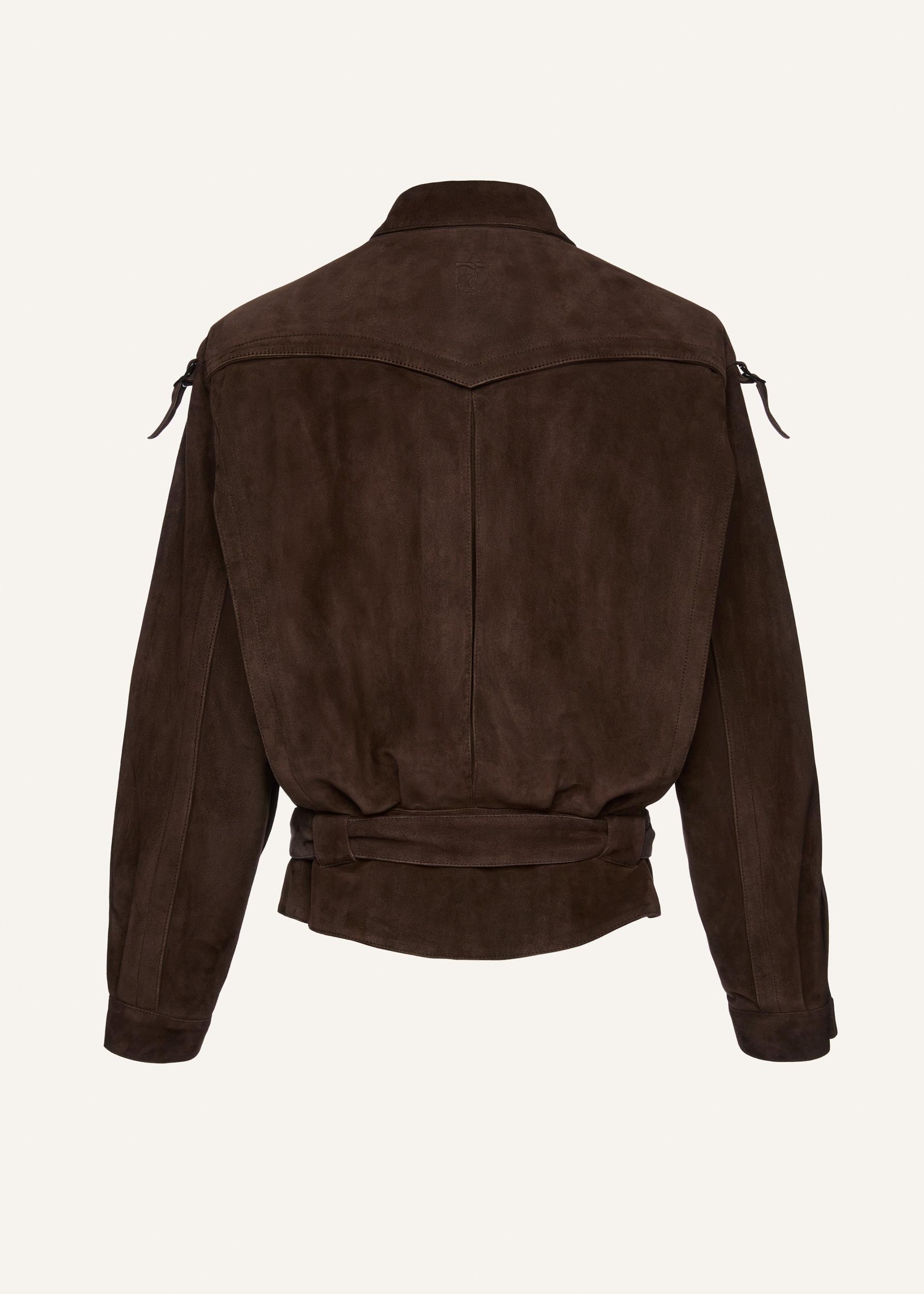 Cargo jacket in brown suede Product Image