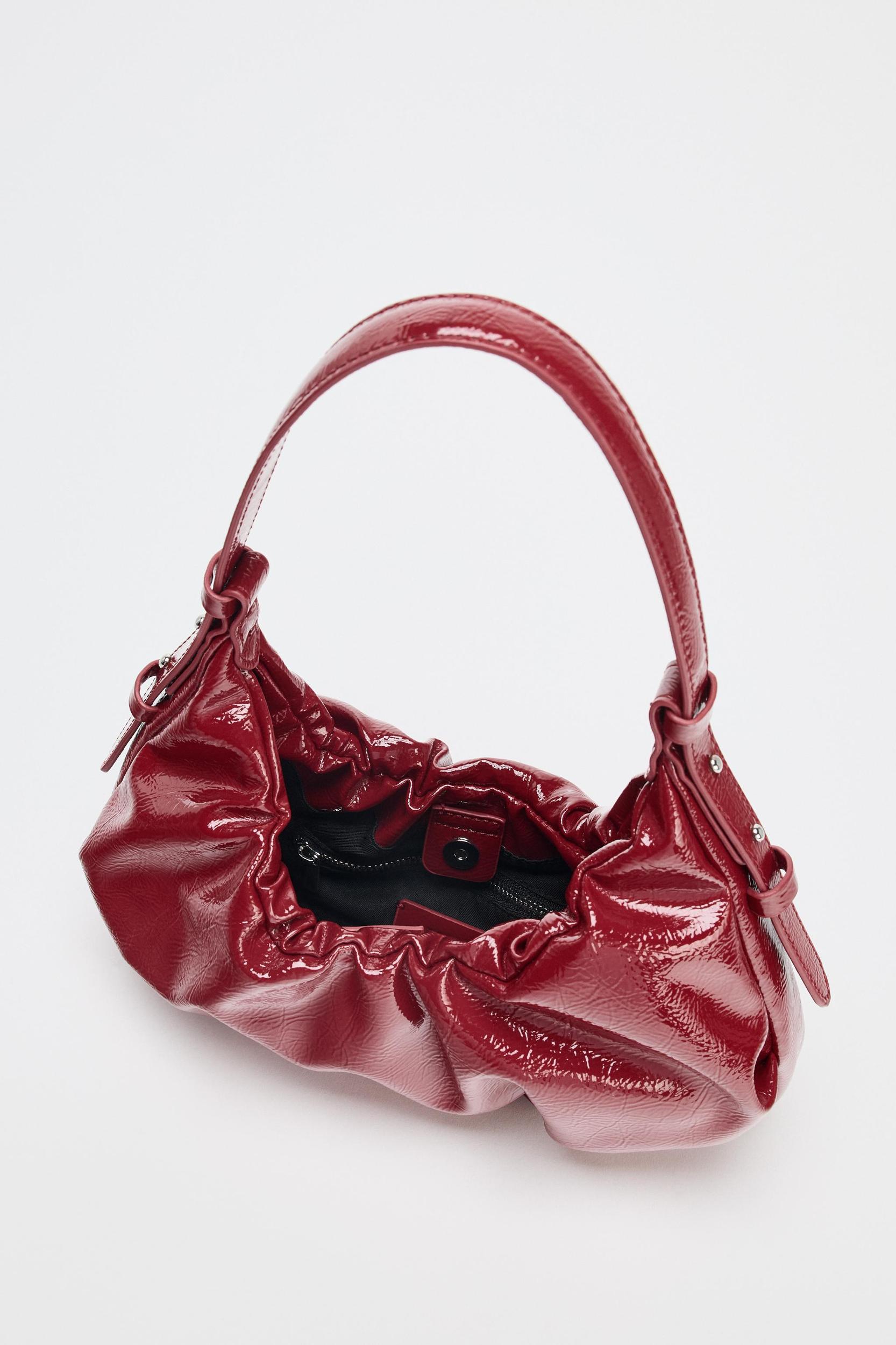 CRACKLE-EFFECT RUCHED BAG Product Image