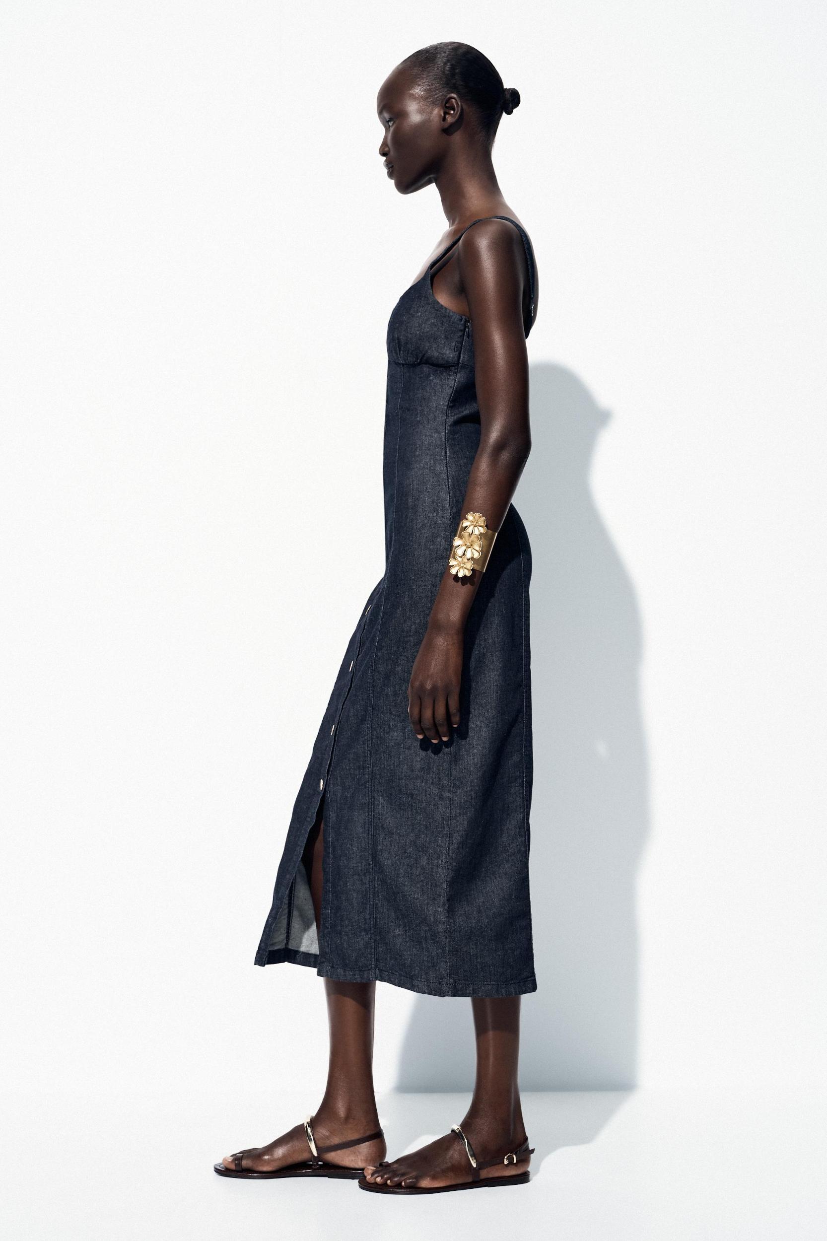 Z1975 STRAPPY DENIM MIDI DRESS Product Image